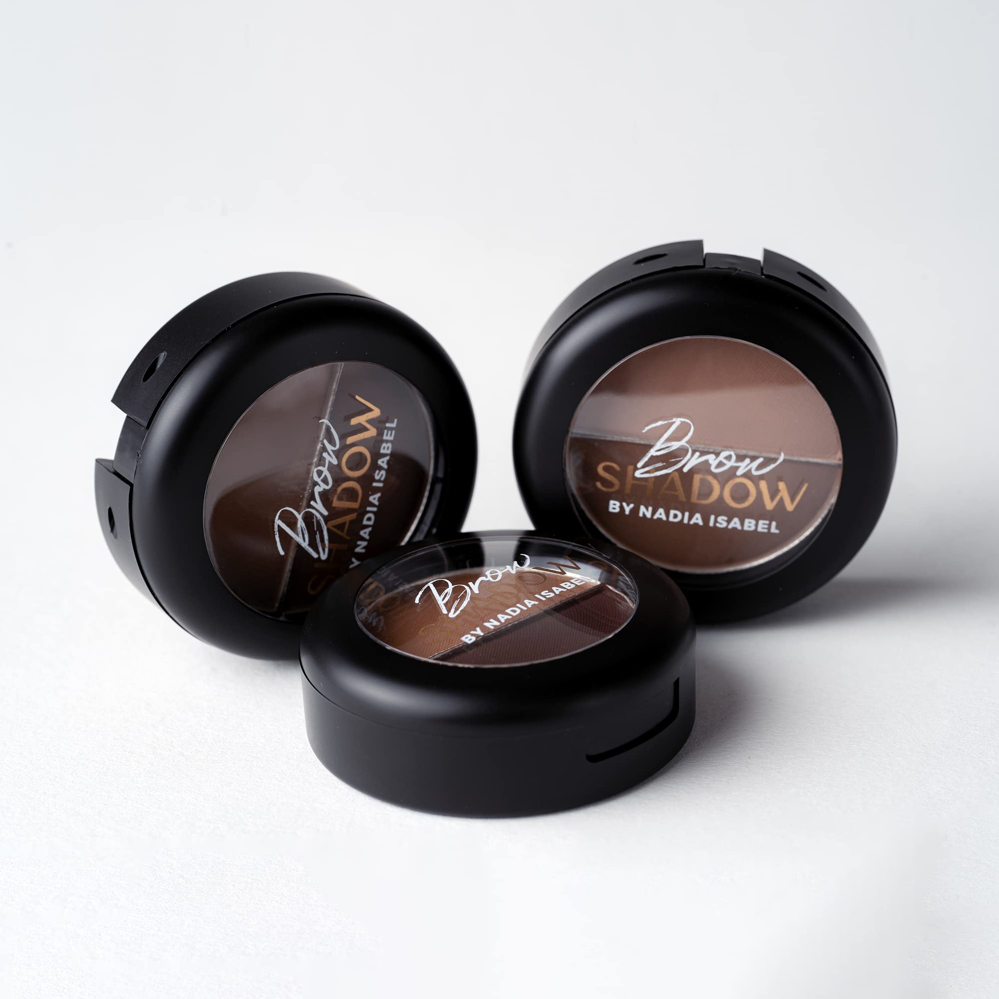 Nadia Isabel Brow Shadow #03 - Soft Natural Eyebrow Powder for Enhancing & Defining Brows, Compact Dual-Tone Powder for Travel & Everyday Makeup | Perfect for On-the-Go Touch-Ups and Professional Looks