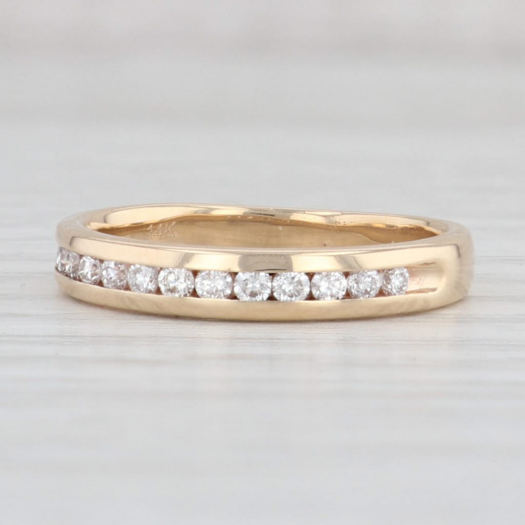 0.25ctw Diamond Wedding Band Ring - 14k Yellow Gold Size 6.25 - Stackable Bridal Ring Set for Women - Perfect for Anniversary, Engagement & Everyday Elegance