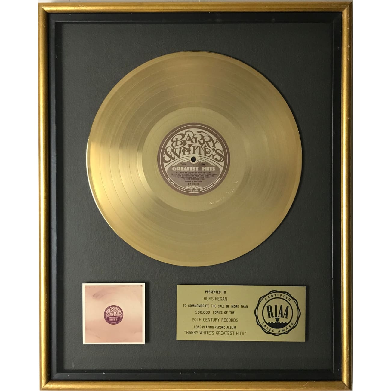Barry White Greatest Hits CD - RIAA Certified Gold Album Award - Perfect for Romantic Evenings & Music Collectors
