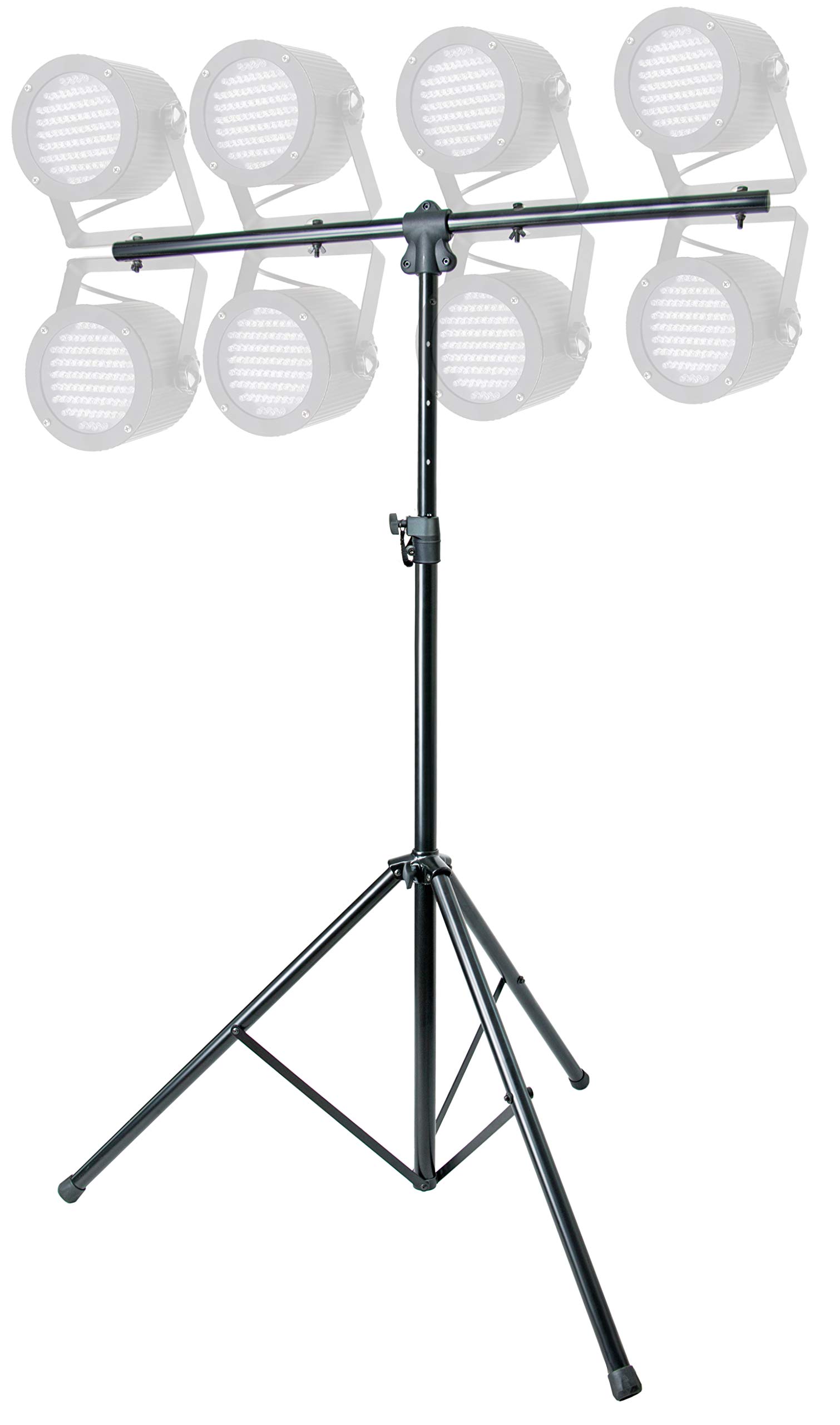 Duramex 9FT (3M) Heavy Duty Adjustable Light Stand with 4FT (1.2M) T-Bar - Supports 8 Stage Lights - Professional Photography & DJ Lighting Equipment for Concerts, Studios & Live Events