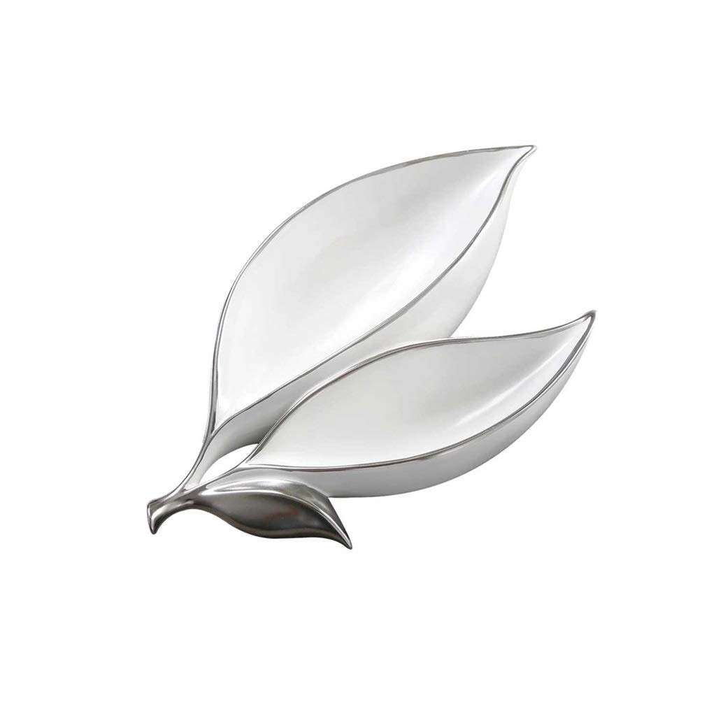 UXZDX Ceramic Fruit Plate - Double Leaf Shaped Serving Tray for Coffee Table, Nuts, Desserts - Elegant Home Decor for Living Room, Dining Table & Party Serving