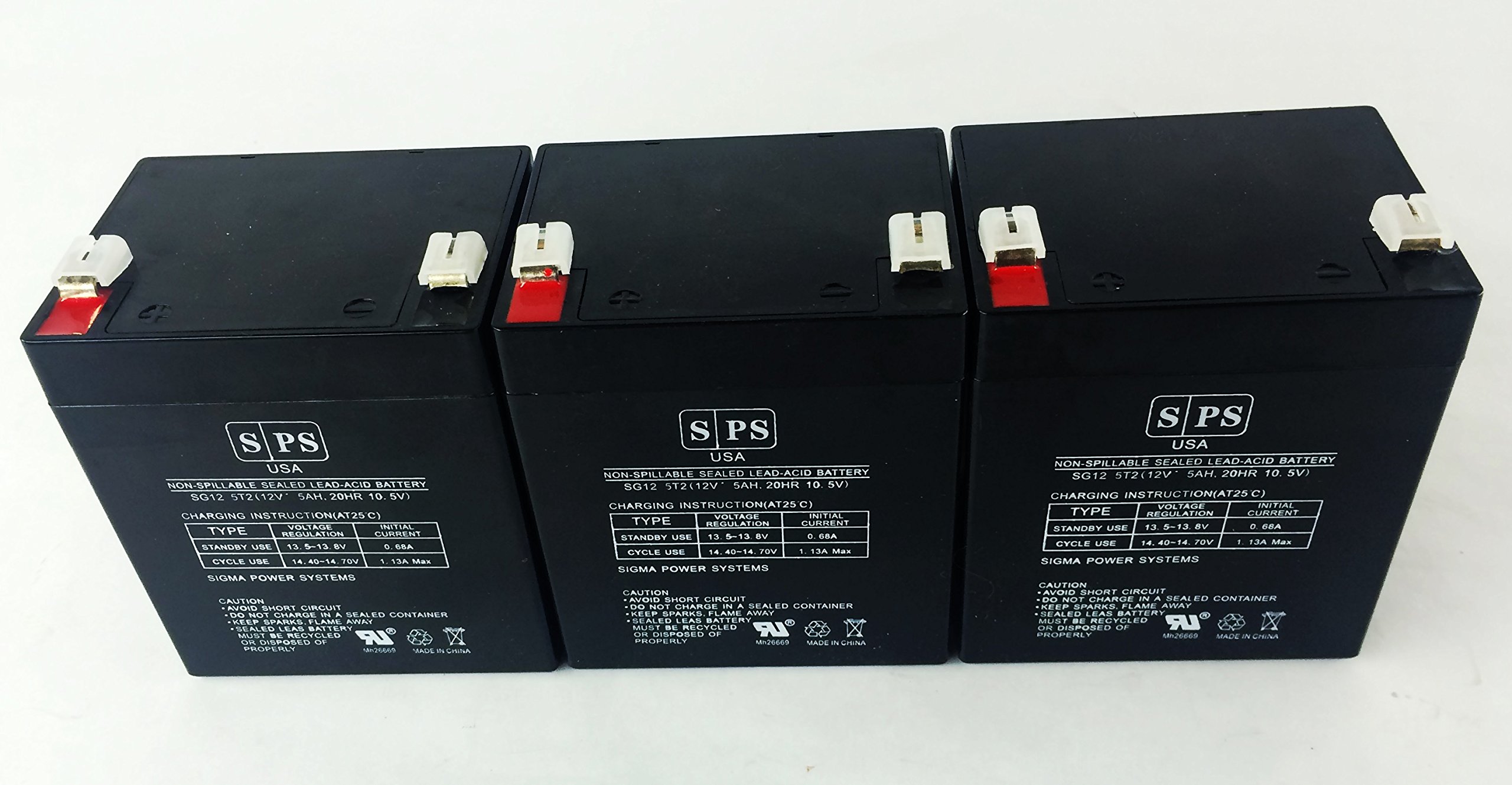 12V 5Ah Liftmaster 485LM Evercharge Backup Battery - Replacement UPS Battery for Garage Door Openers (3-Pack) - Power Outage Protection & Emergency Use