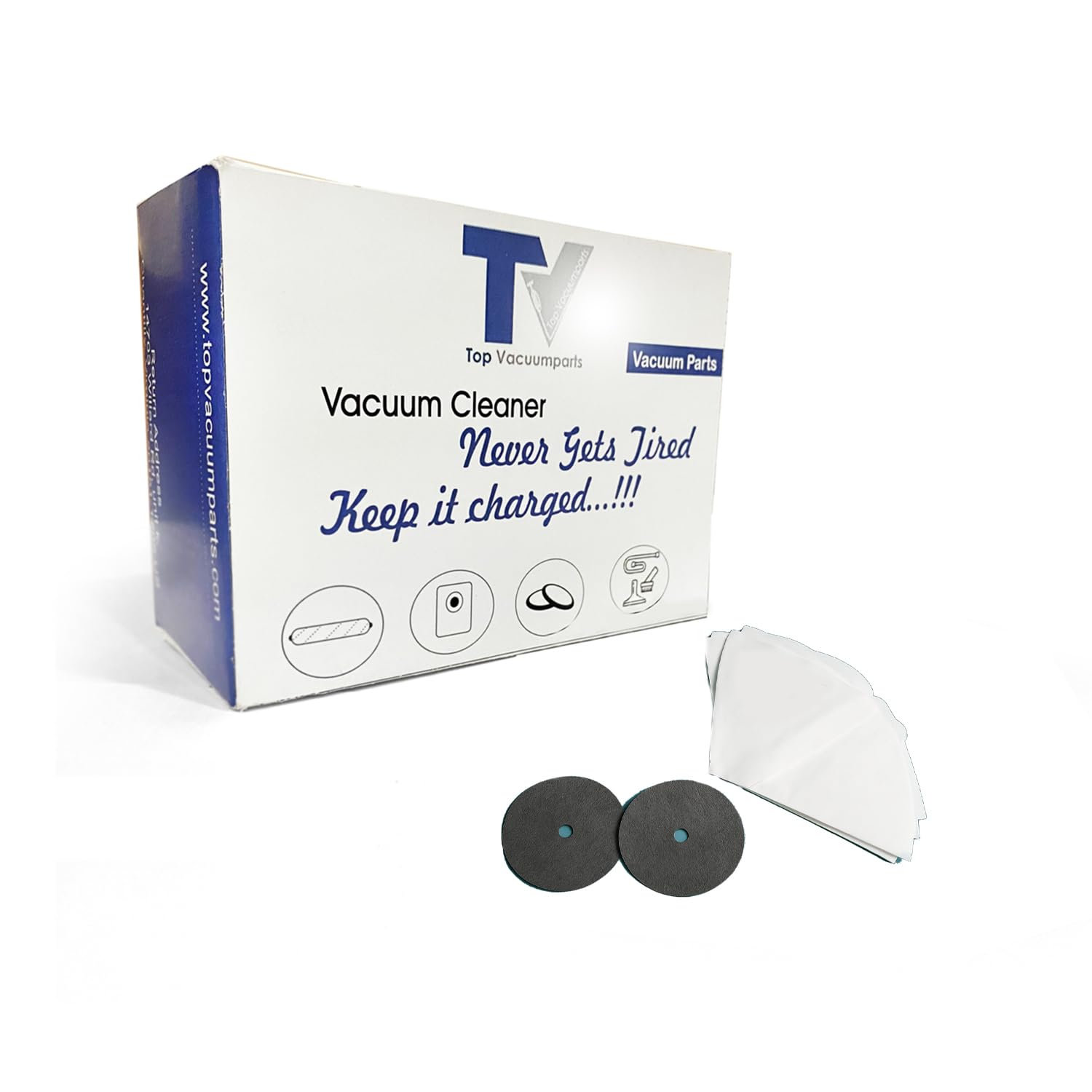 Replacement Filter Cones for Filter Queen 5404012000 - 12 Pack with 2 Secondary Filters for Vacuum Cleaning