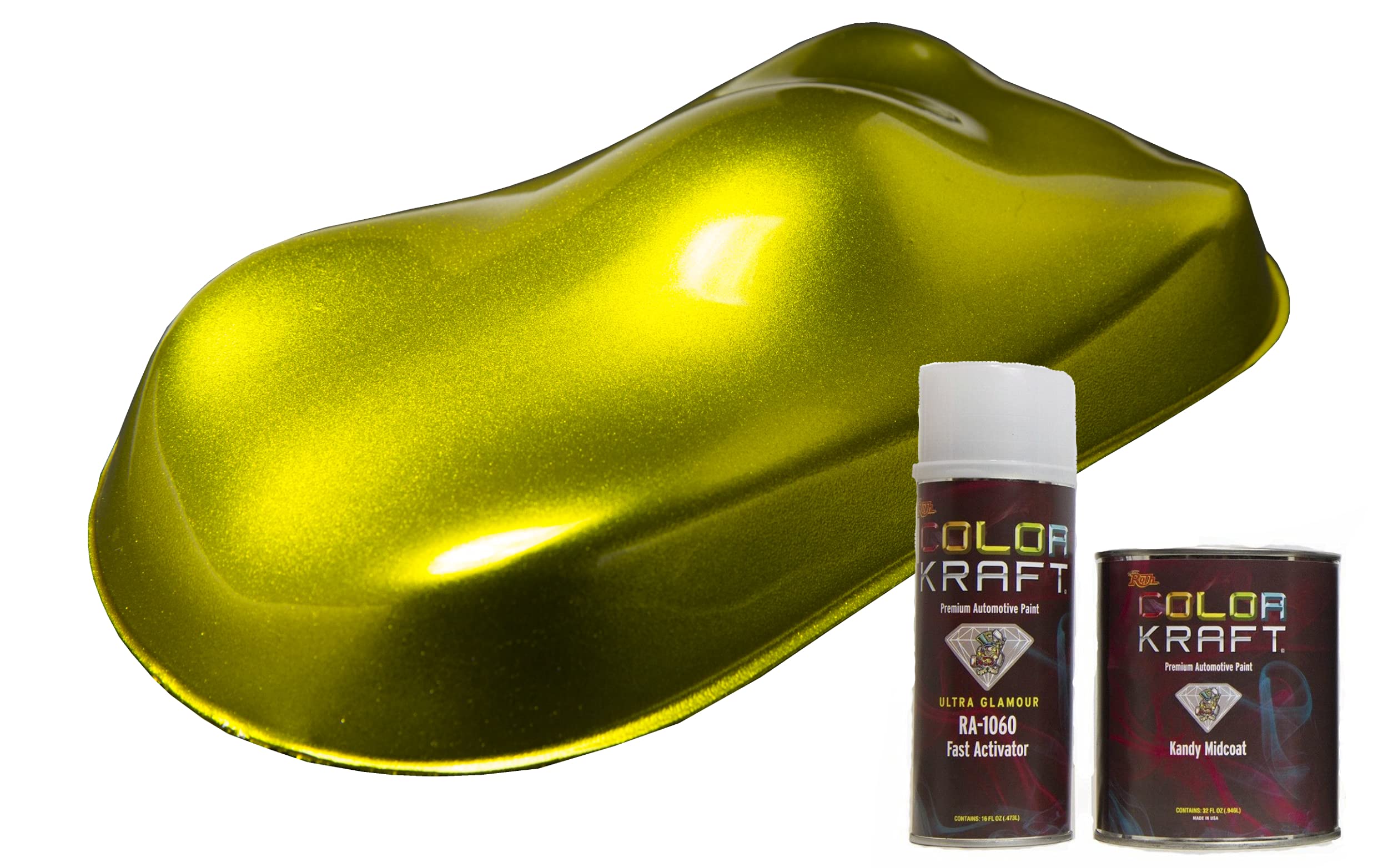 Lil Daddy Roth Gold Candy Kit - Custard Pie Midcoat Kandy Quart with 90° Slow Activator | Custom Car Paint, Airbrush Art, Automotive Candy Coating for Show Cars & Motorcycles