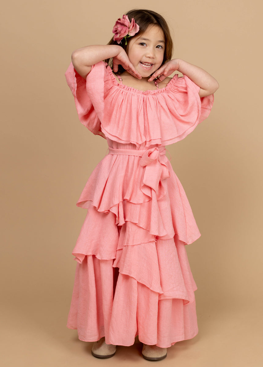 Litta Women's Coral Dress - Flowy Summer Dress for Casual Wear, Beach Outings & Date Nights