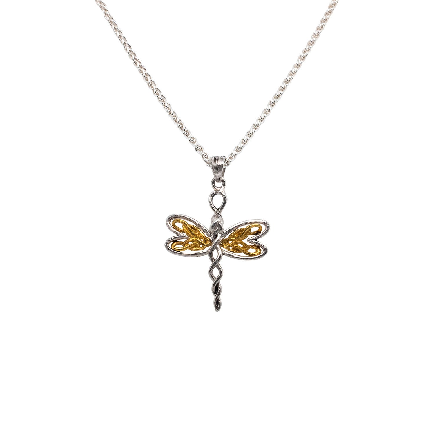 10K Yellow or Rose Gold Dragonfly Petite Pendant Necklace - Dainty Silver Jewelry for Women - Perfect for Everyday Wear, Gifts & Special Occasions