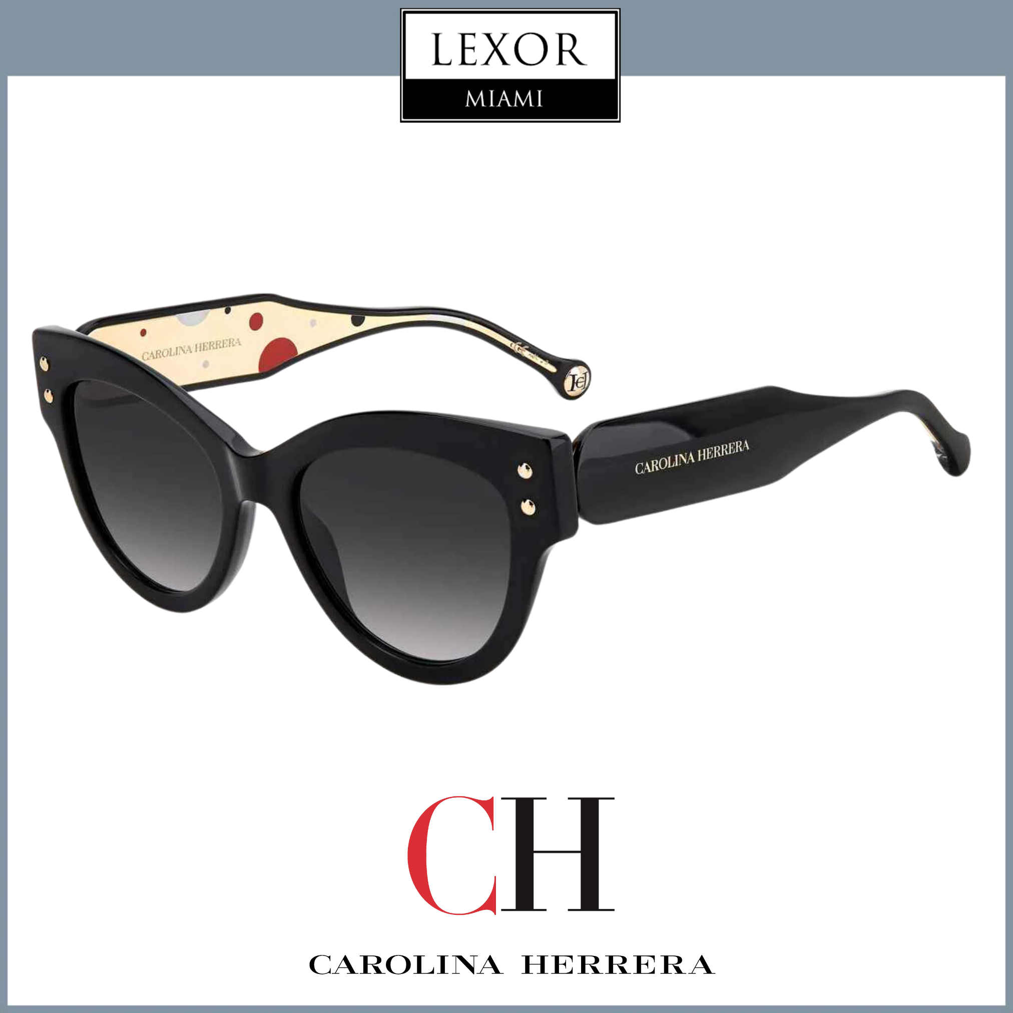 Carolina Herrera CH0009/S 0807 90 57/19 145 Women's Designer Sunglasses - UV Protection, Fashion Eyewear for Women, Perfect for Outdoor Activities & Beach Vacations