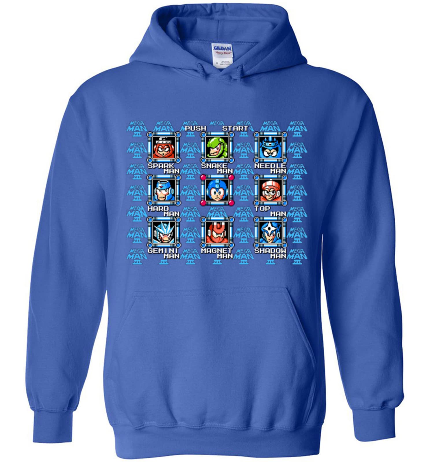 Absurd Ink Mega Man 3 Bosses Hoodie - Retro Video Game Inspired Sweatshirt for Gamers & Collectors | Perfect for Gaming Events, Cosplay & Casual Wear