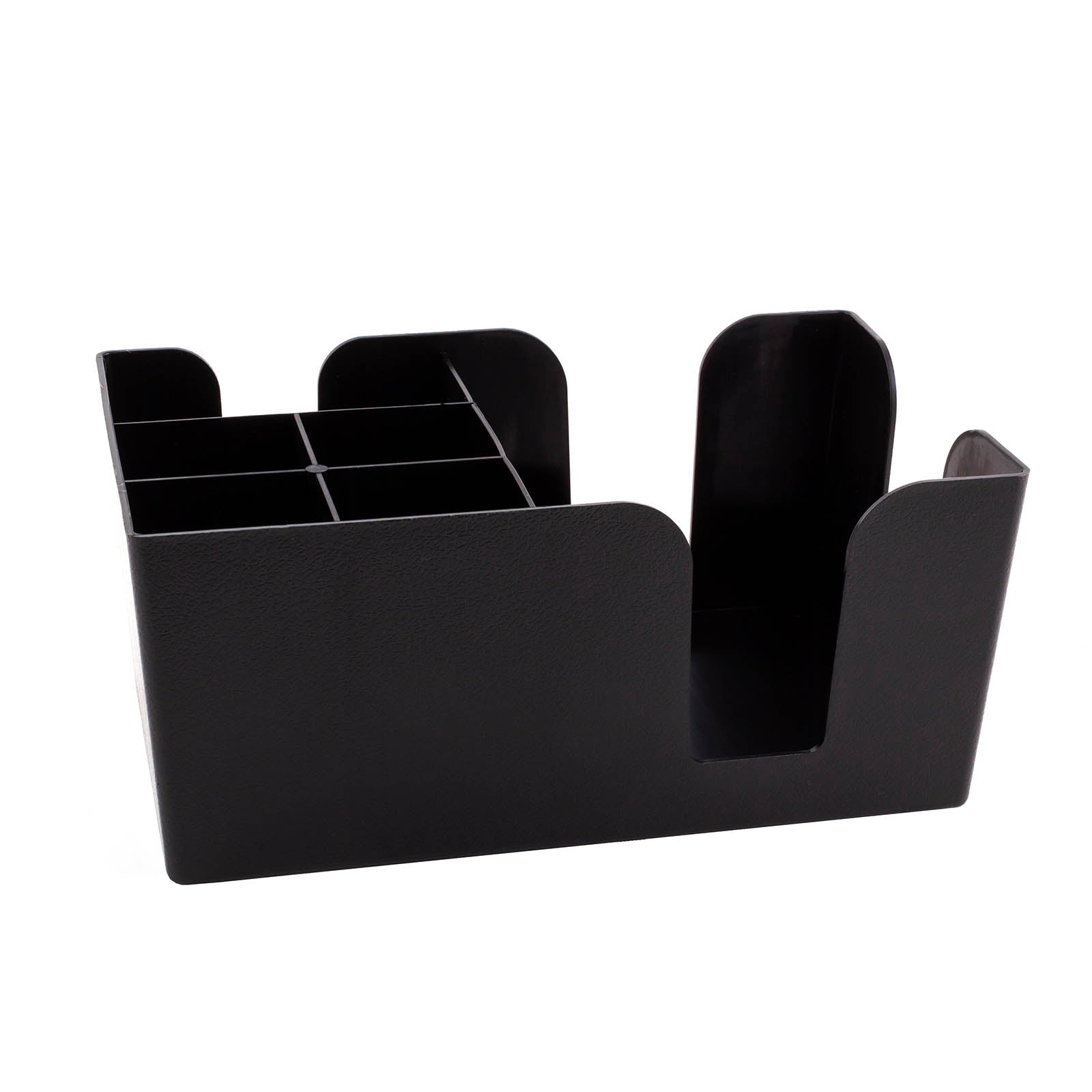 BarConic® 6 Compartment Bar Caddy - Black | Organize Bottles, Glasses & Bar Tools | Perfect for Home Bars, Parties & Restaurants