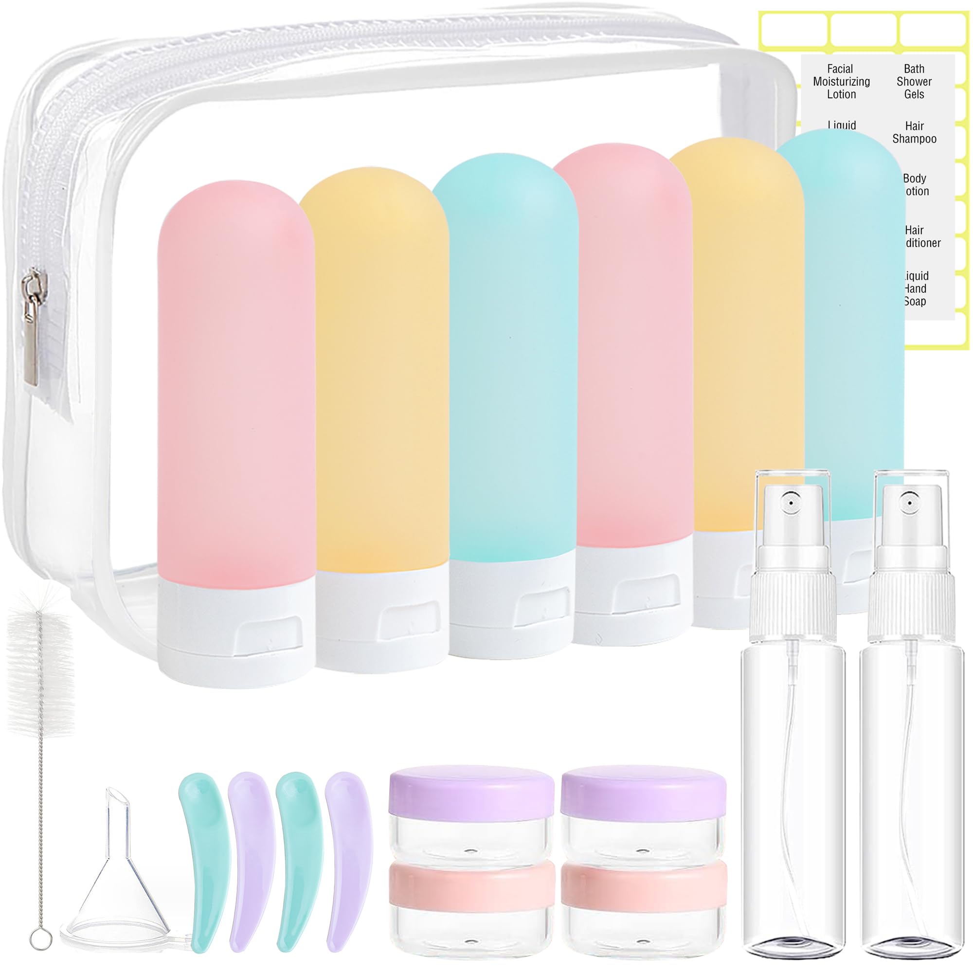 20 Pack TSA Approved Travel Bottles Set - Leak Proof & Refillable Toiletry Containers for Shampoo, Conditioner & Lotion - Perfect for Air Travel, Gym & Vacation Accessories