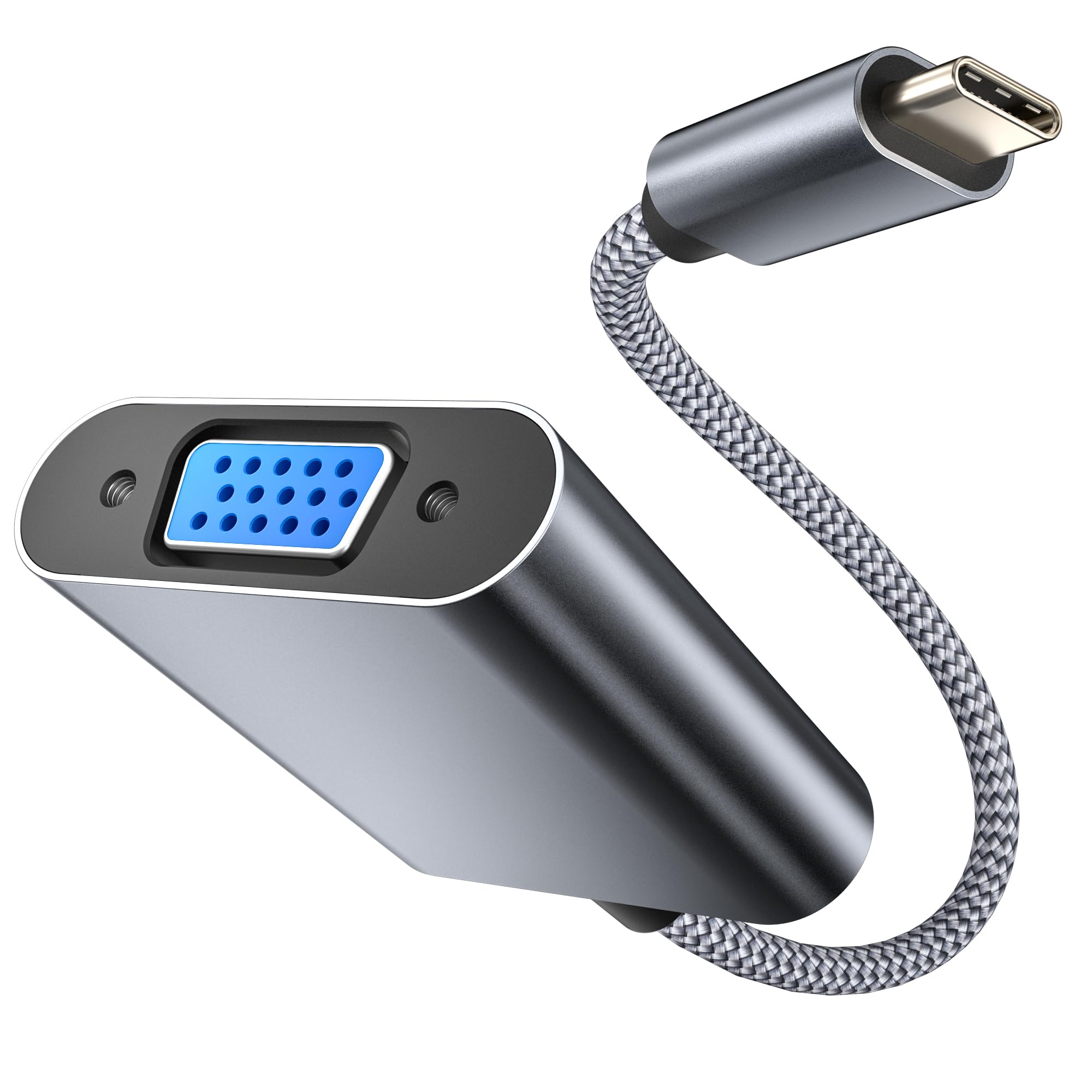 Elebase USB C to VGA Adapter - Thunderbolt 3/4 to VGA Converter for MacBook Pro, Chromebook, iPhone 16/15, iPad, iMac, Dell XPS, Surface Book, HP - Connect to Monitors & Projectors for Work & Presentations