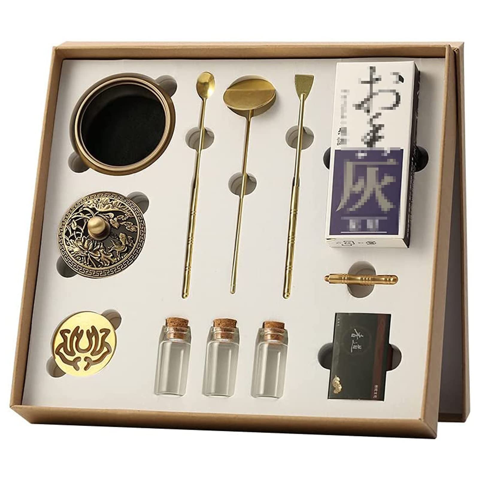 7-Piece Brass Incense Making Kit - DIY Backflow Tower Incense Cone Molds & Tools for Home, Yoga, Meditation - Perfect for Aromatherapy, Relaxation & Spiritual Practices