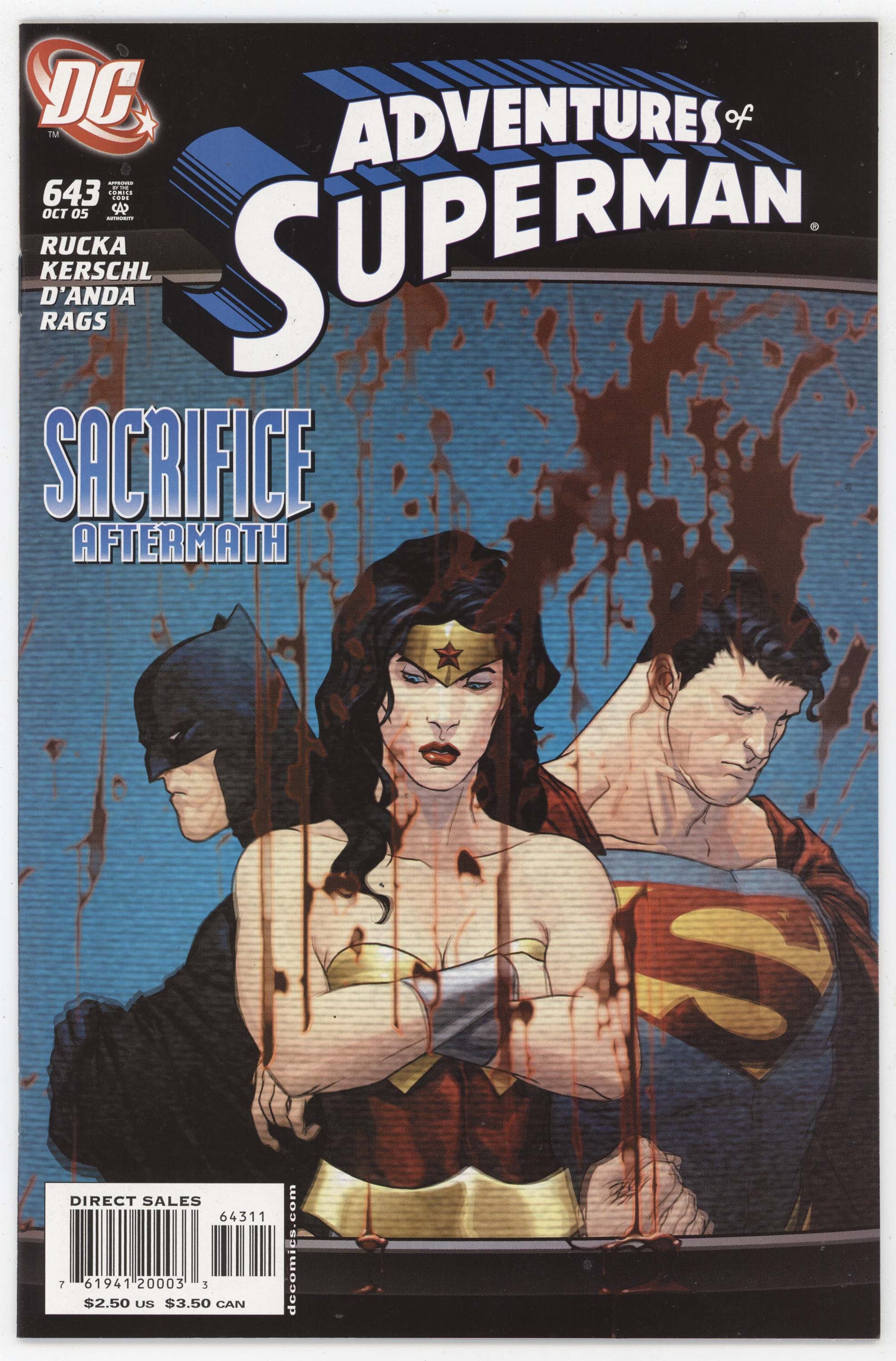 Adventures of Superman #643 DC Comics 2005 NM Condition by Karl Kerschl - Featuring Batman & Wonder Woman | Rare Collectible Comic Book for DC Fans & Superhero Enthusiasts