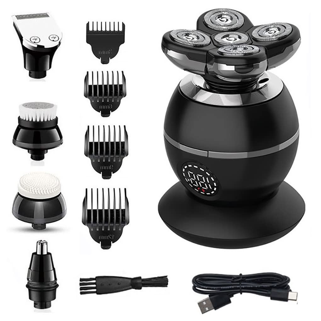 Premium Electric Razor for Men - Full Body & Facial Grooming, Rotary Shaver with Strong Motor, USB Rechargeable Beard Trimmer for Bald Head Shaving - Perfect for Travel, Home & Gym Use