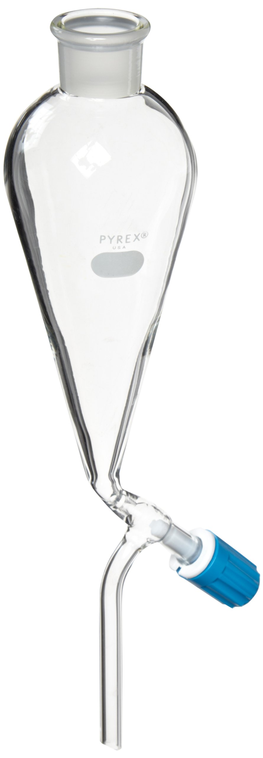 Corning Pyrex Borosilicate Glass Squibb Separatory Funnel with Rotaflo Stopcock - 500mL Lab Glassware with Standard Taper Stopper | Perfect for Chemical Extraction, Liquid Separation & Laboratory Experiments