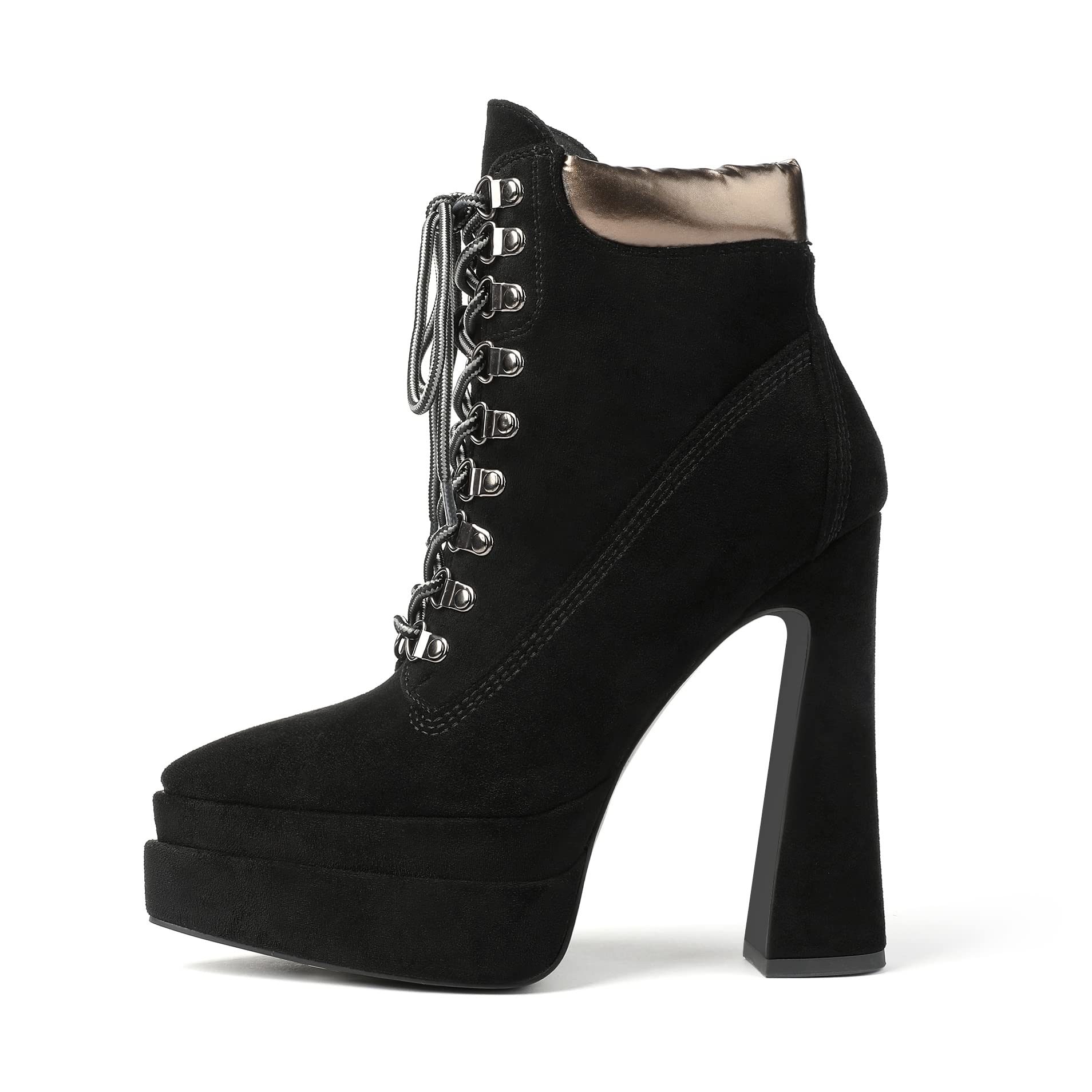Soireelady Women's Platform Boots - Chunky Block Heel Lace Up Ankle Boots, Fashion Combat Boots for Women | Perfect for Casual Outfits, Street Style & Night Out