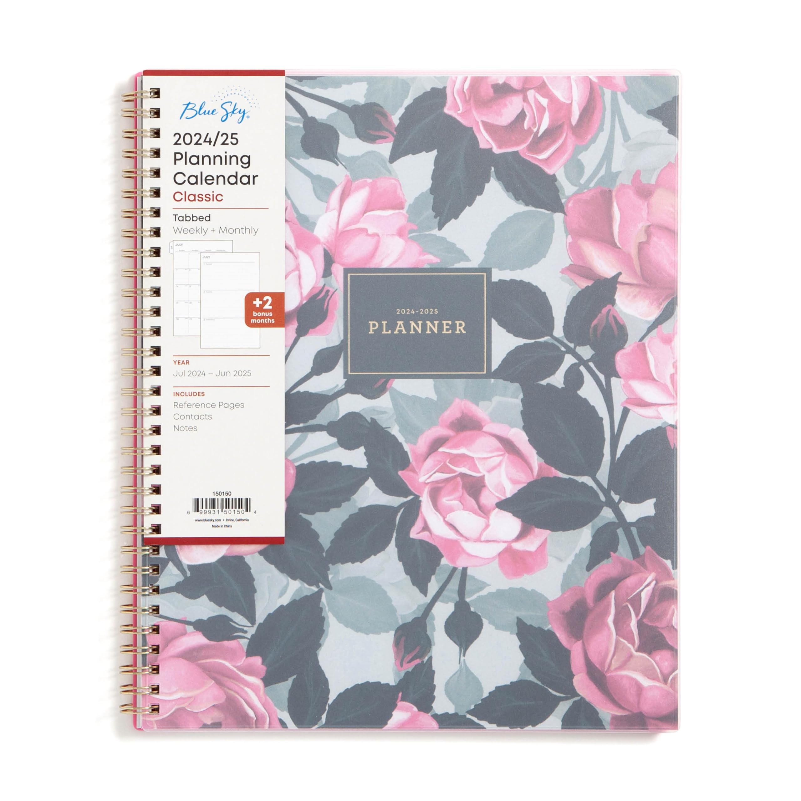 Blue Sky 2024-2025 Academic Planner - Weekly & Monthly Calendar from July 2024 to June 2025, 8.5