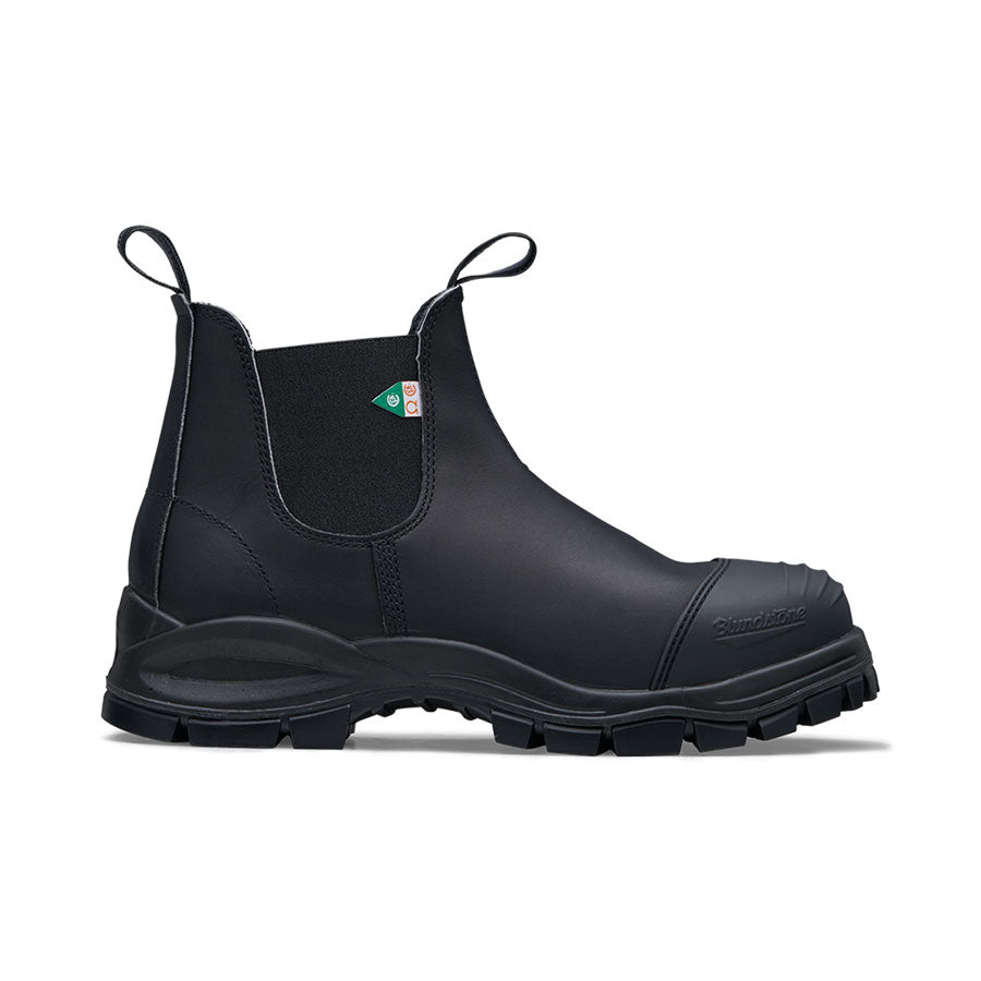 Blundstone 968 Work & Safety XFR Black Steel Toe Boots for Men - Durable Slip Resistant Work Boots for Construction, Warehouse & Outdoor Activities