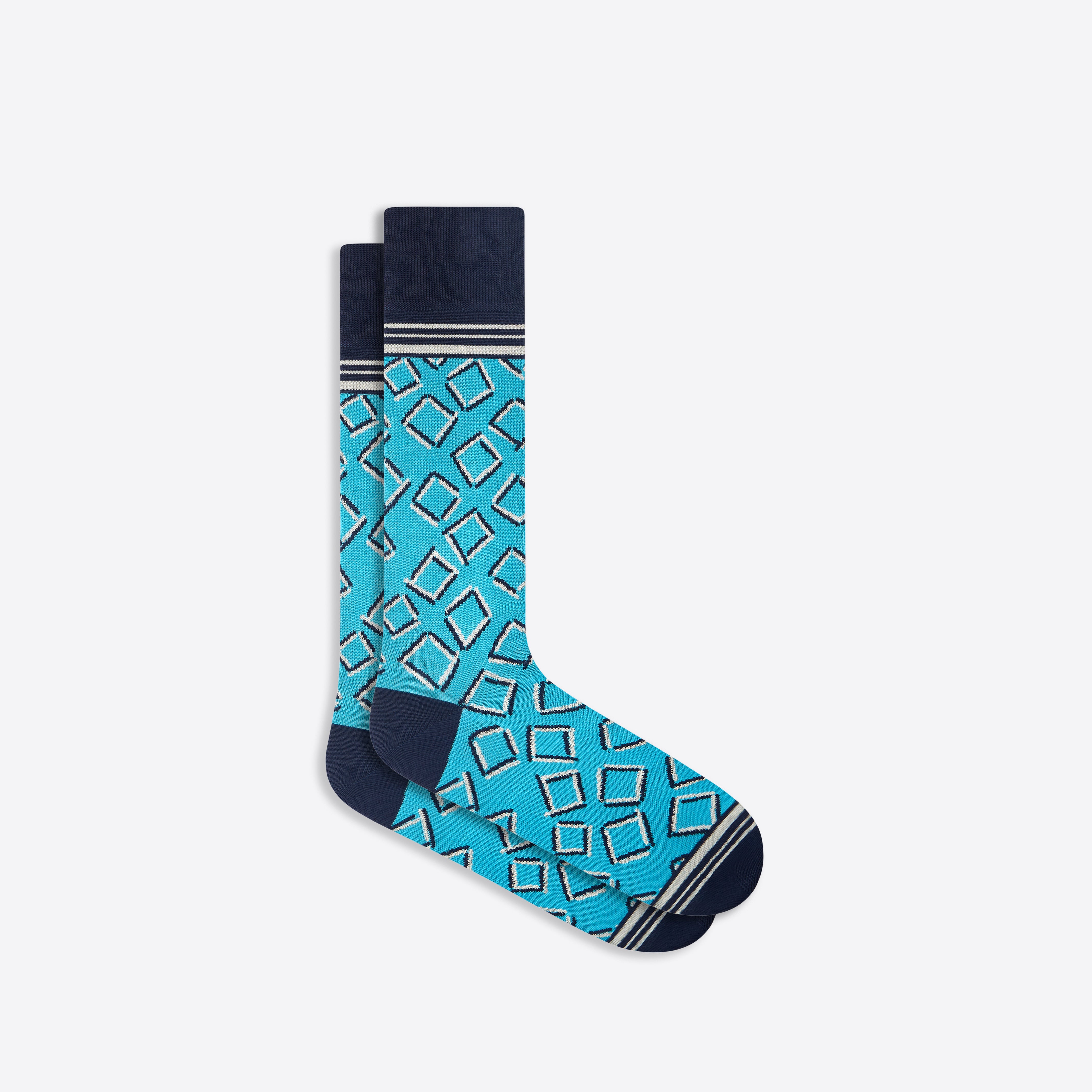 Stylish Geometric Print Mid Calf Socks for Women & Men - Comfortable Cotton Blend Casual & Athletic Socks for Everyday Wear, Gym, Workout, and Fashion Outfits