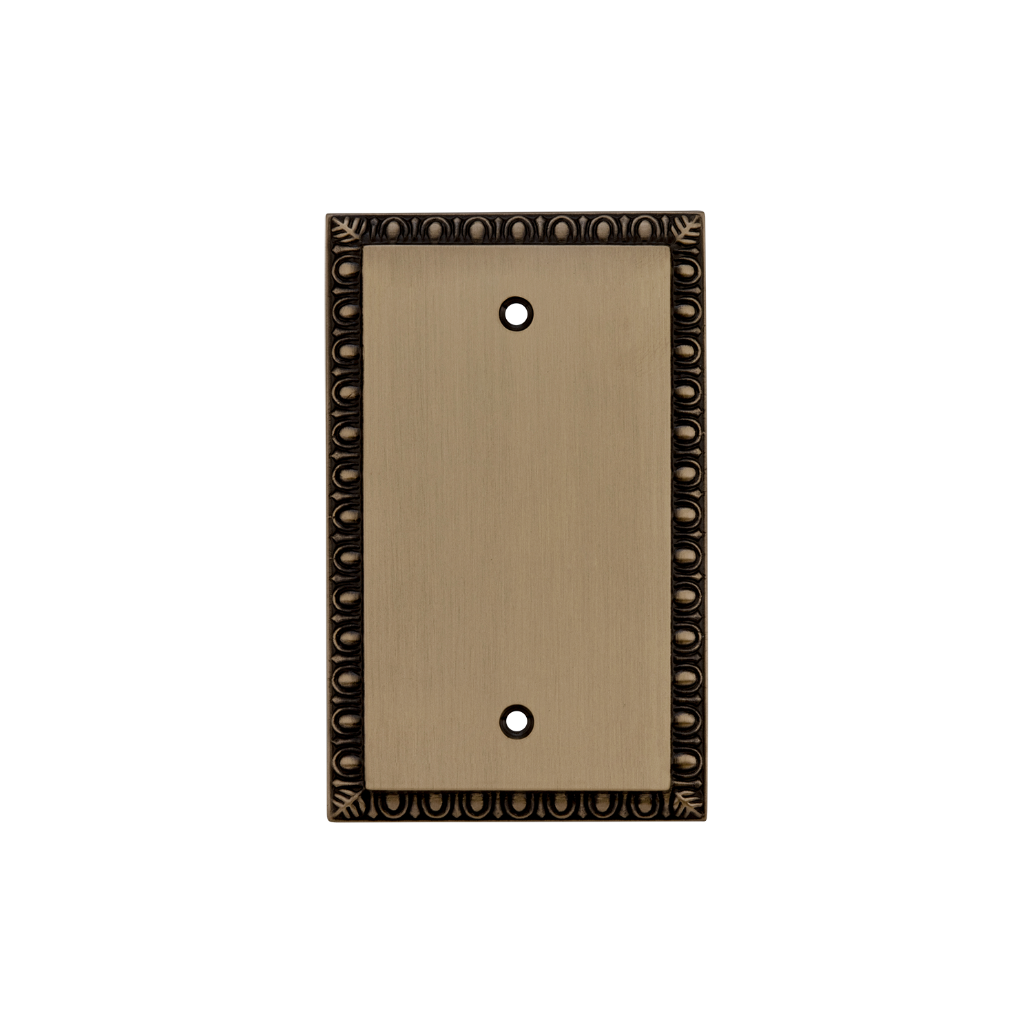 Antique Brass Egg & Dart Switch Plate with Blank Cover - Elegant Wall Plate for Home, Office, and Hotel Decor