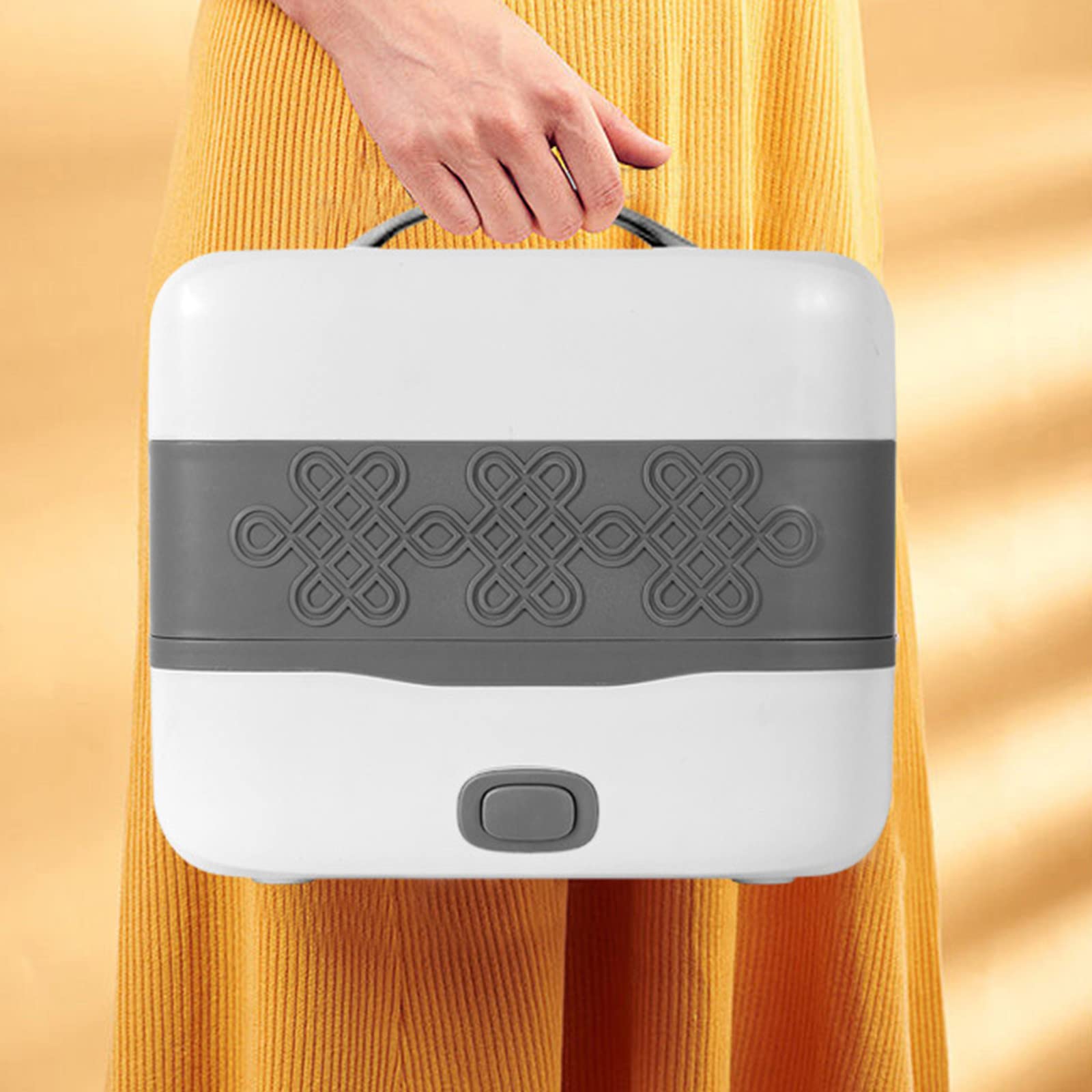Portable Electric Lunch Box 2L 110V - Stainless Steel Heating Food Container with Handle (10.24x9.06x5.12in) for Home, School, Office & Travel - Perfect for Hot Meals On-The-Go, Work Lunches & Road Trips