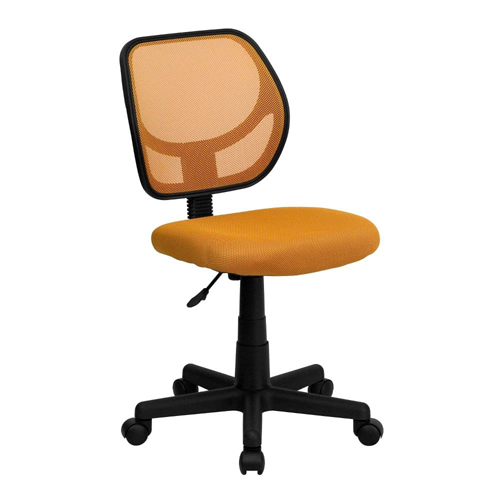 Flash Furniture Low Back Orange Mesh Swivel Task Office Chair - Ergonomic Desk Chair for Home & Office Use, Comfortable Computer Chair for Long Hours Sitting