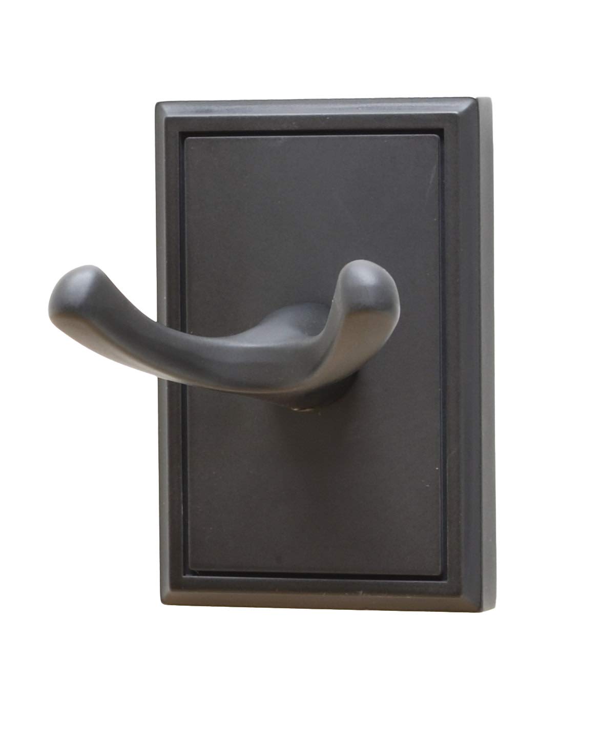 Residential Essentials 2503BK Hamilton Double Robe Hook - Durable Wall Mounted Coat Hooks for Bathroom, Bedroom & Entryway Organization