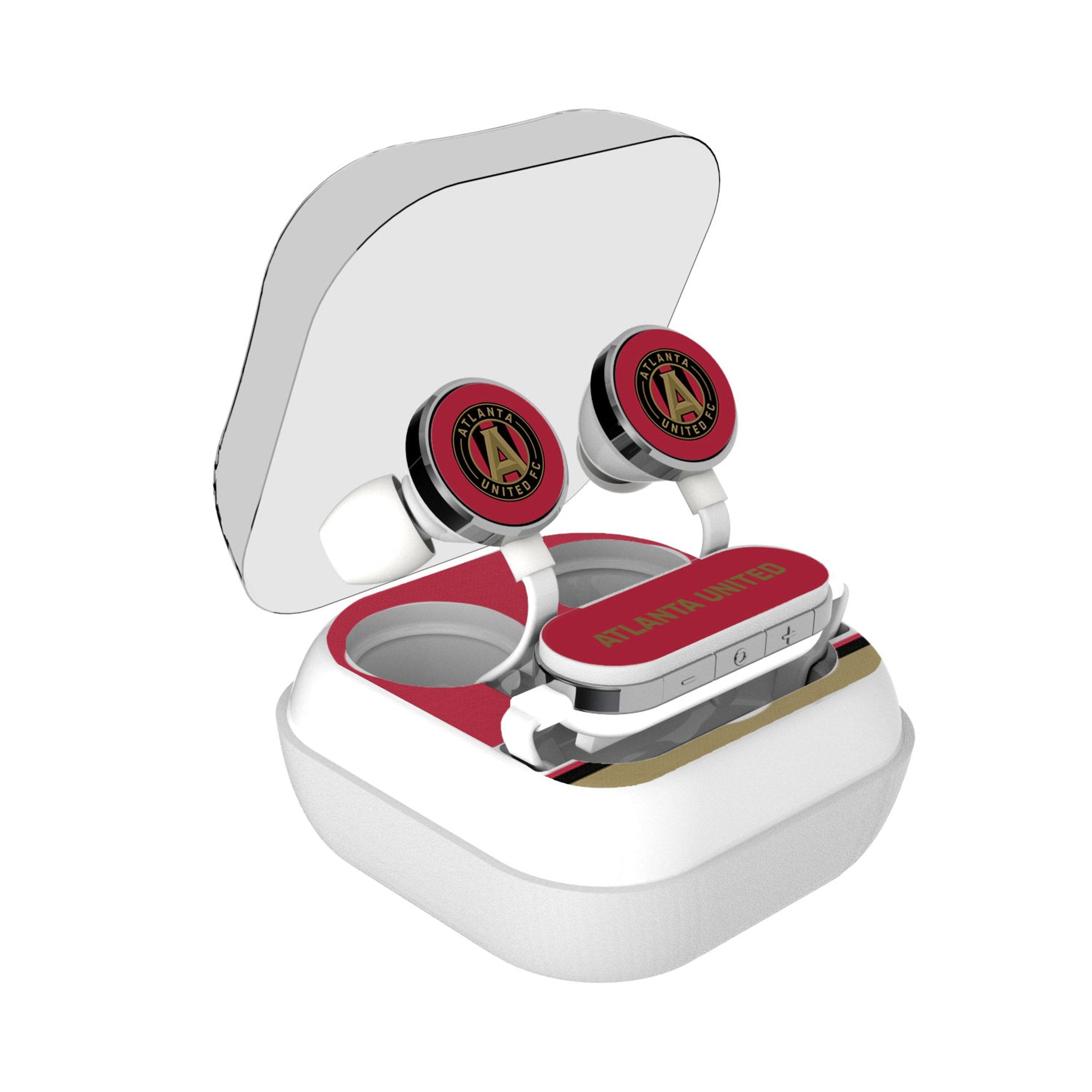 Atlanta United FC Stripe Wireless Earbuds - Bluetooth 5.0 Sports Headphones with Noise Cancellation for Running, Workout & Soccer Fans