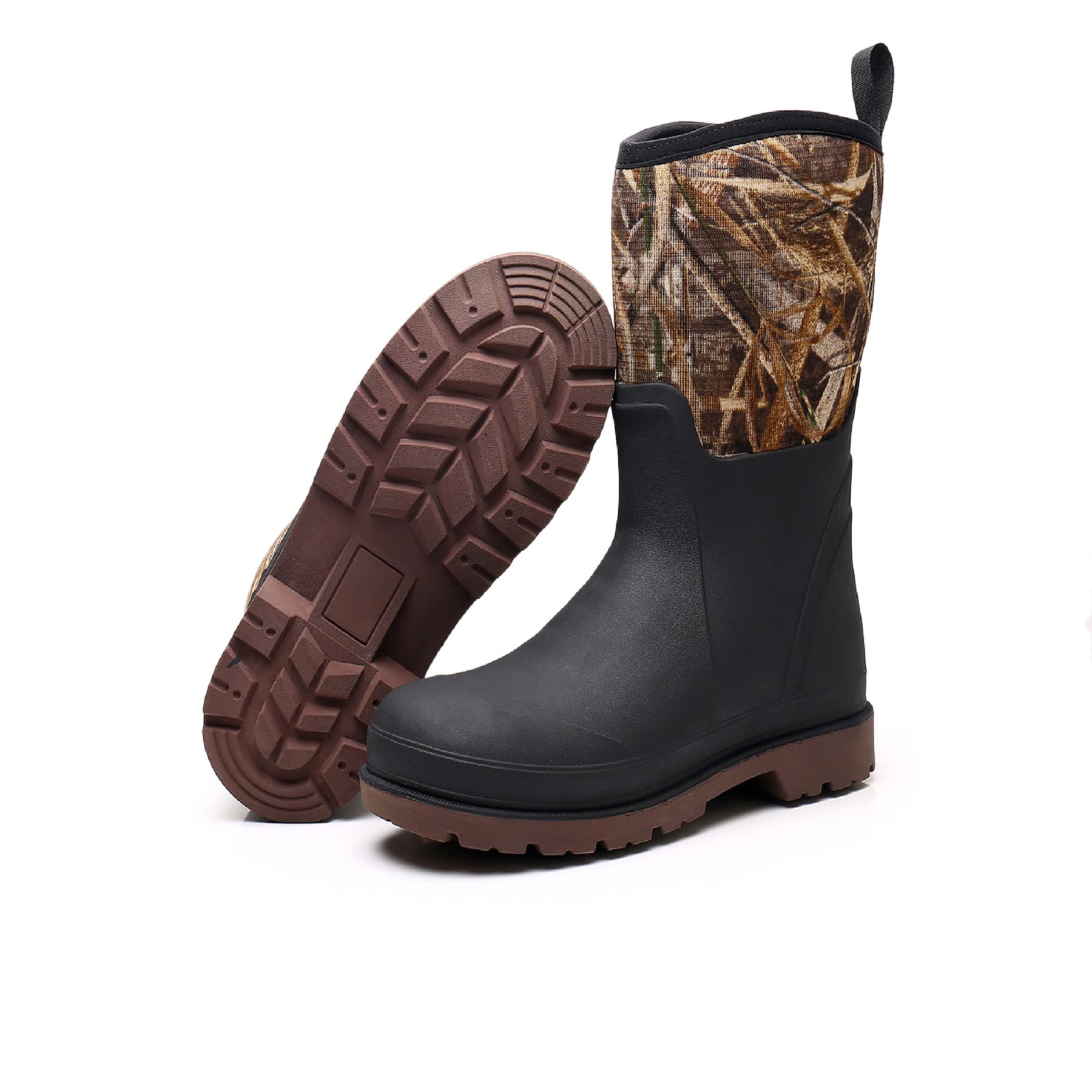 **Aimaer Men's Waterproof Chelsea Work Boots - Insulated Neoprene Rain Boots for Fishing, Hunting, Mud & Outdoor Work - Durable Garden Boots for All-Weather Protection**    *(Perfect for Construction, Farming, Hiking & Wet Conditions)*