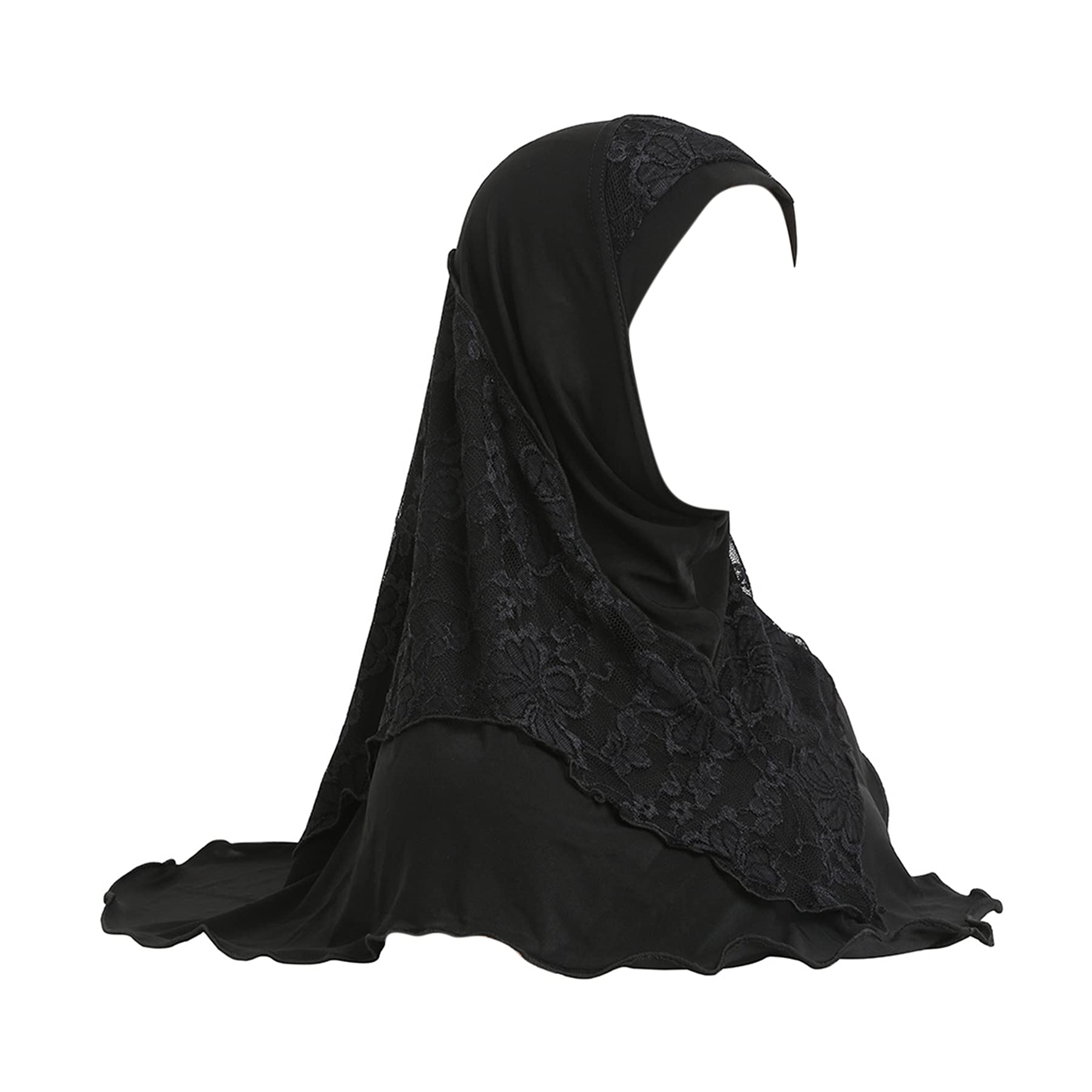 ANKOMINA Women's Muslim Hijab Head Wrap Scarf - Fashionable Lace Head Covering for Prayer, Modest Fashion & Everyday Wear - Perfect for Work, Travel and Special Occasions