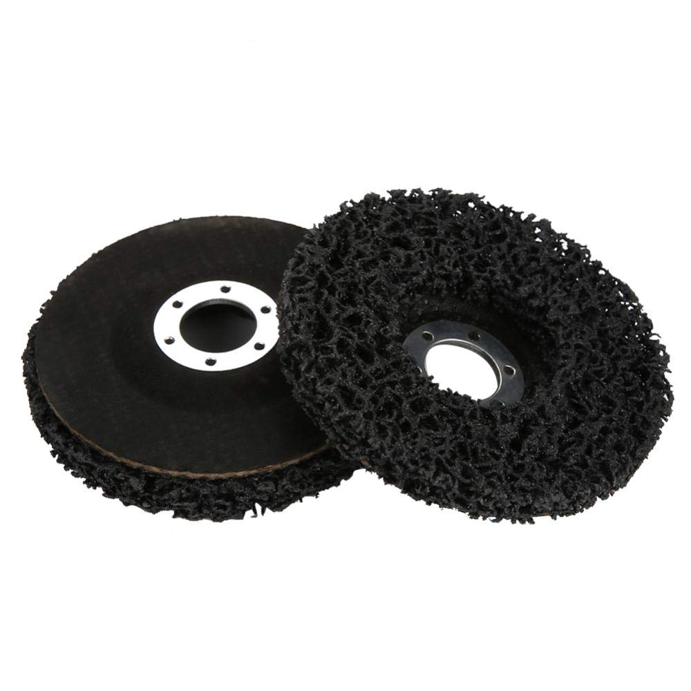 2PCS 115mm Black Poly Strip Wheel Disc - Professional Abrasive Tool for Paint, Rust & Material Removal - Compatible with Angle Grinders - Ideal for Metal Surface Conditioning & DIY Projects