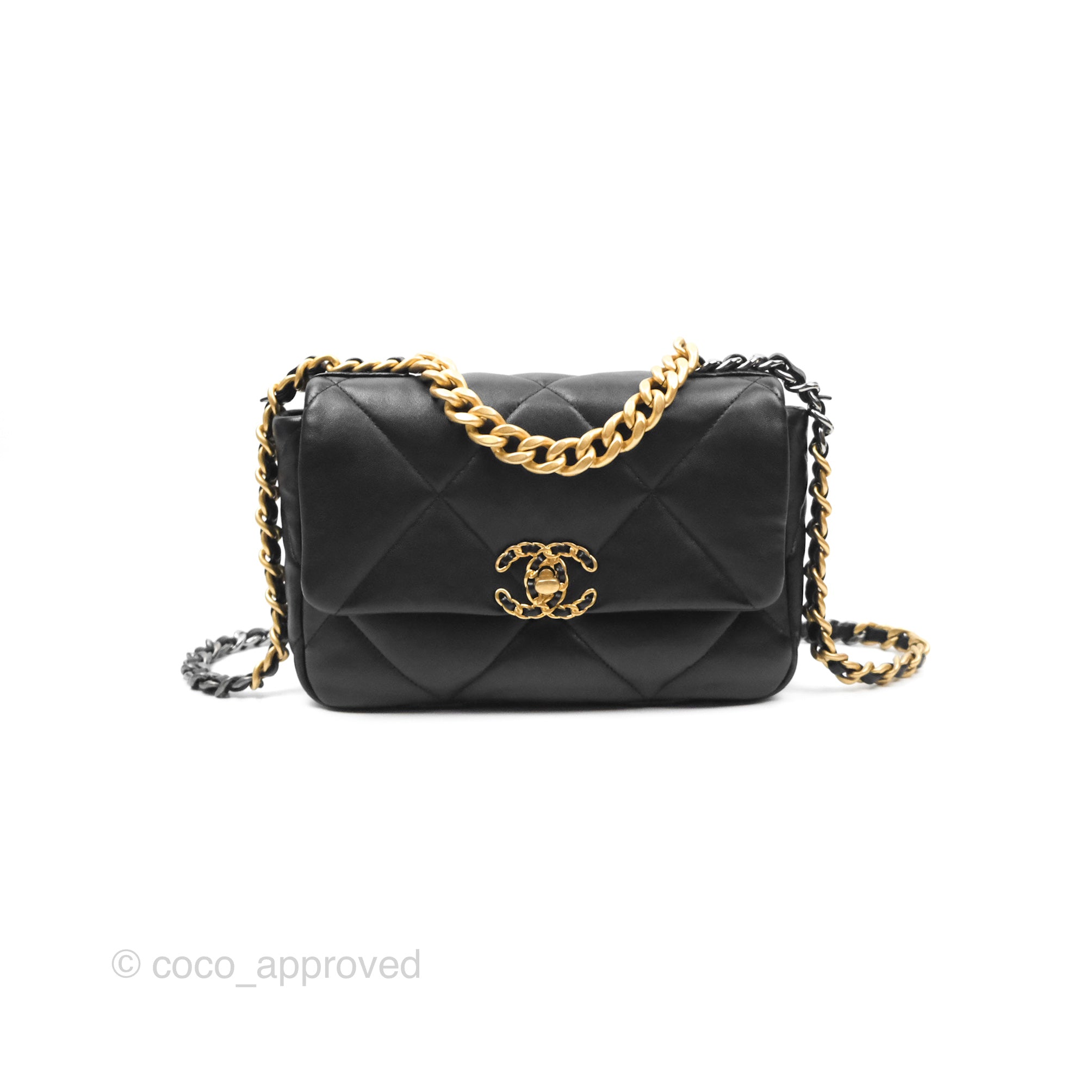 Chanel 19 Small Black Mixed Hardware Flap Bag - Luxury Designer Handbag for Women | Perfect for Everyday Use, Work & Special Occasions