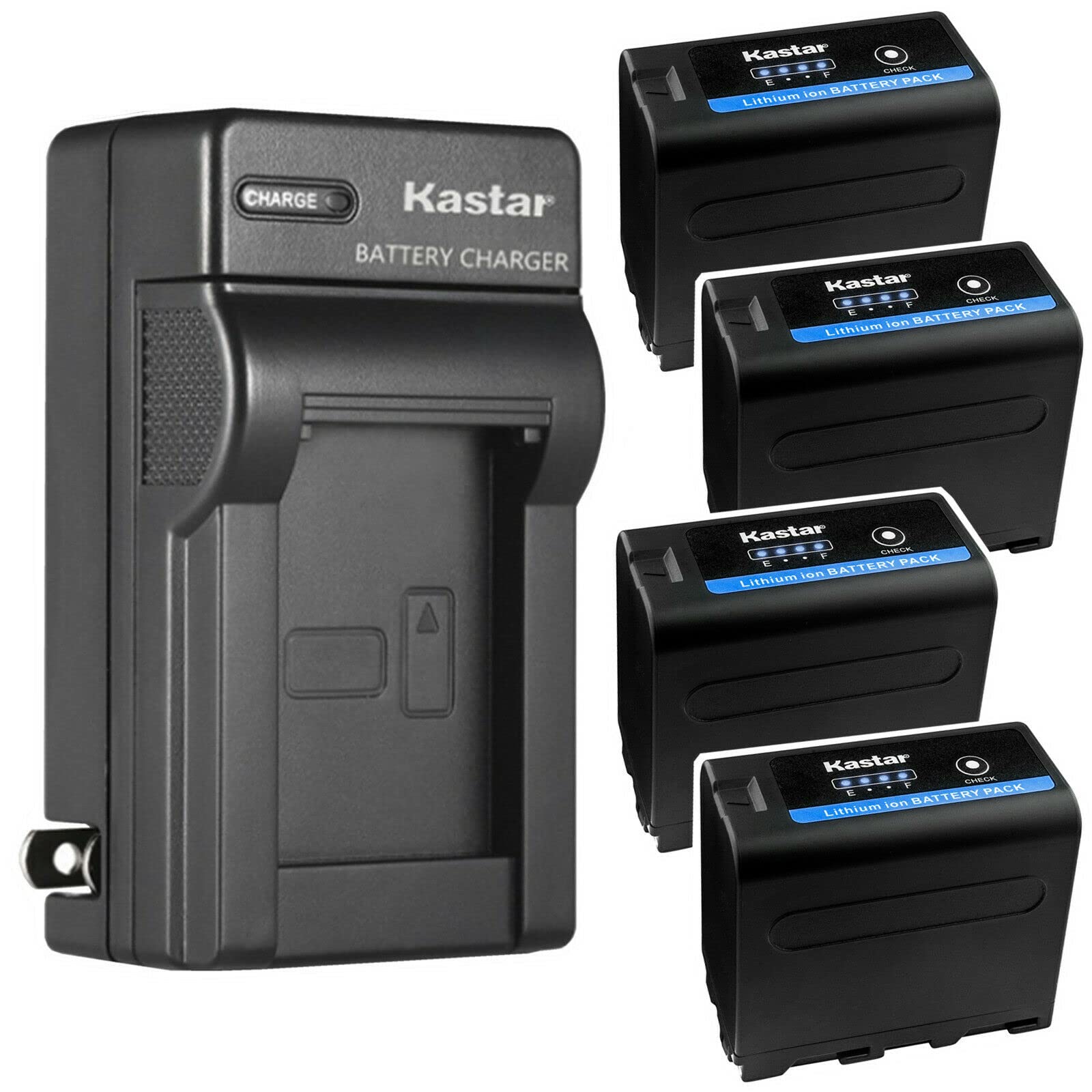 Kastar 4-Pack NP-F970PRO 7.2V 8700mAh Replacement Battery with AC Wall Charger - Compatible with Sony CCD-TRV41/43/45/46/47/48/49/51/510/517 Camcorders - Perfect for Travel, Vlogging & Professional Videography