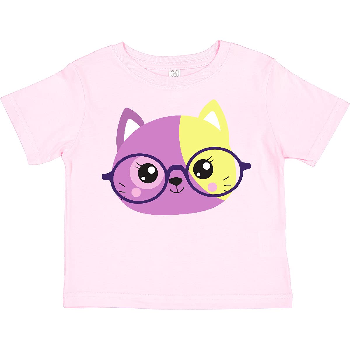 Inktastic Hipster Cat with Glasses - Cute Kitten Graphic Toddler T-Shirt for Boys & Girls - Perfect for Playdates, Birthday Parties & Casual Wear