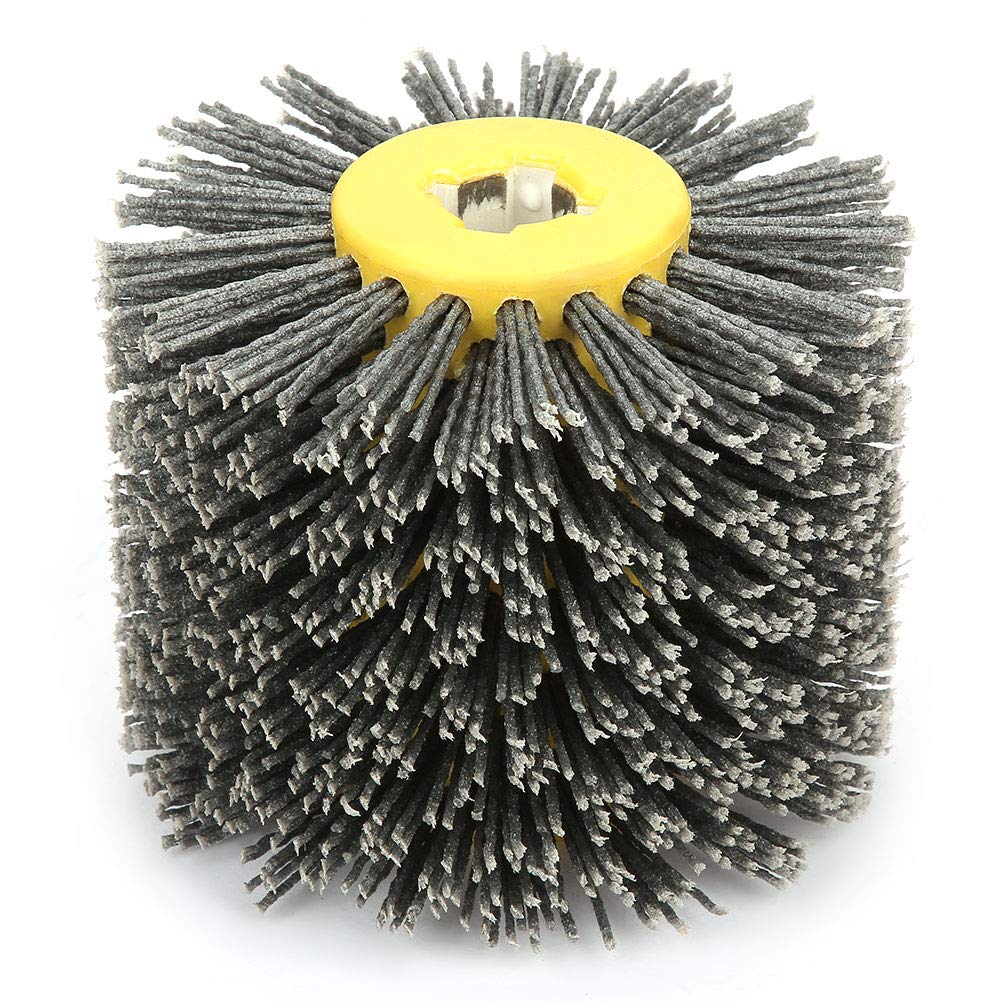 Yosoo 80 Grit Wire Drum Wheel Brush - Wood Furniture Burnishing, Polishing & Striping Tool for DIY & Professional Use