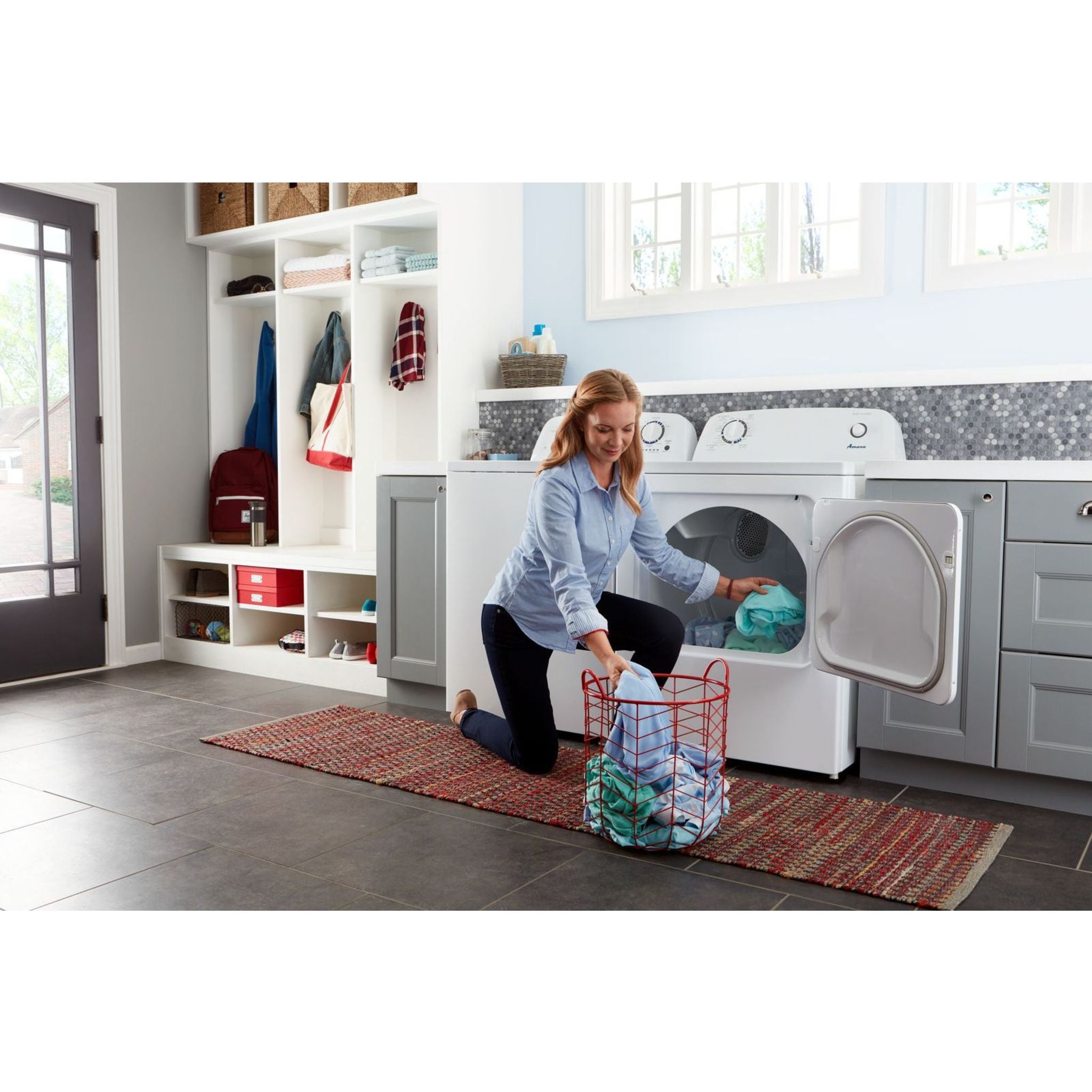Amana NGD4655EW White Gas Dryer - High Efficiency, Large Capacity for Laundry Rooms & Homes