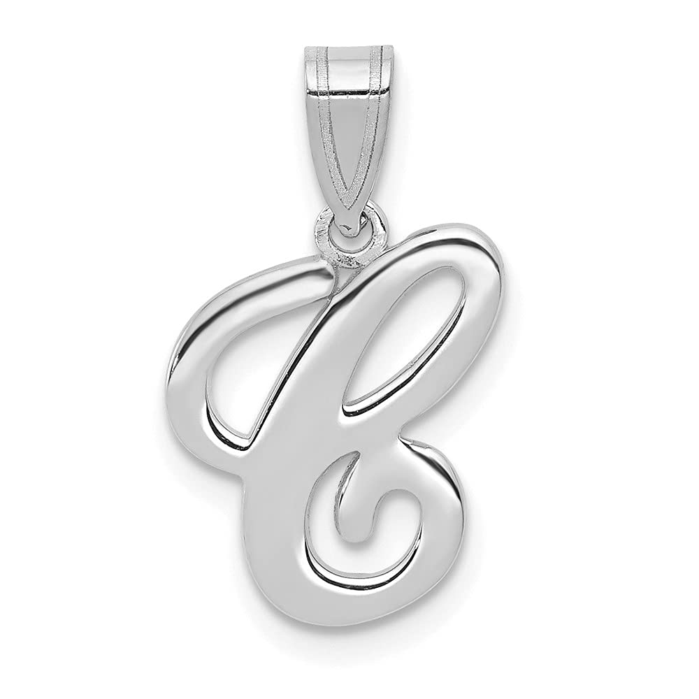14K White Gold Script Letter Initial Charm Pendant - Personalized Name Necklace for Women, Gift for Her, Birthday, Anniversary, Valentine's Day Jewelry