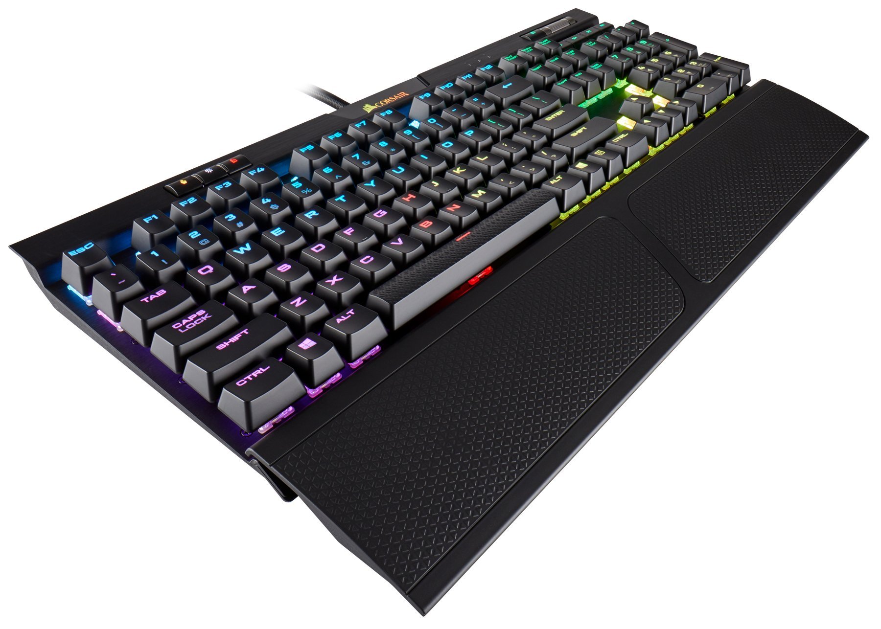 CORSAIR K70 RGB MK.2 Mechanical Gaming Keyboard with USB Passthrough & Media Controls - Cherry MX Blue Switches (Tactile & Clicky) - RGB Backlit for PC Gaming - Perfect for Esports, Streaming & Office Work