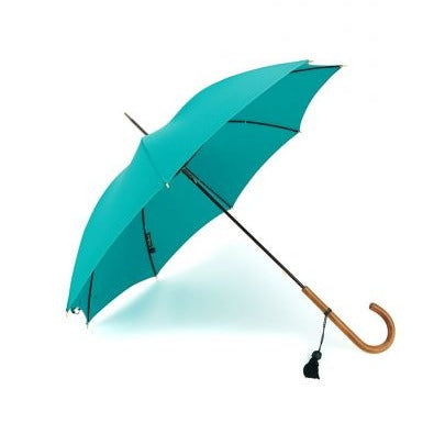 Premium Malacca Wood Crook Handle Umbrella - Classic Elegant Walking Stick Umbrella with Jade Handle - Perfect for Vintage Fashion, Outdoor Events & Rainy Day Style