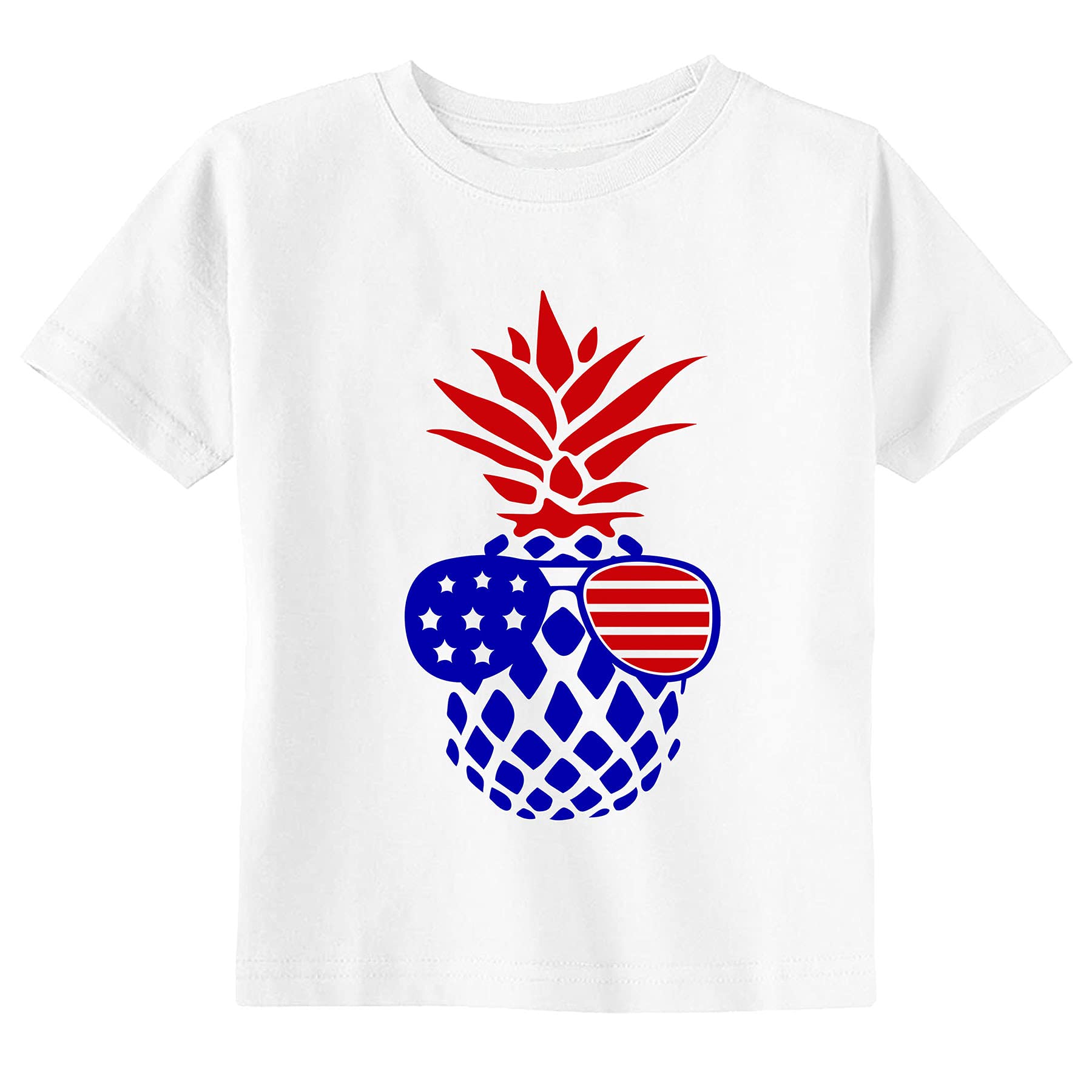 Little Spunkies USA Patriotic Pineapple 4th of July Shirt for Toddlers & Kids - Cute Summer Outfit for Independence Day Celebrations, Beach Parties & Family Gatherings