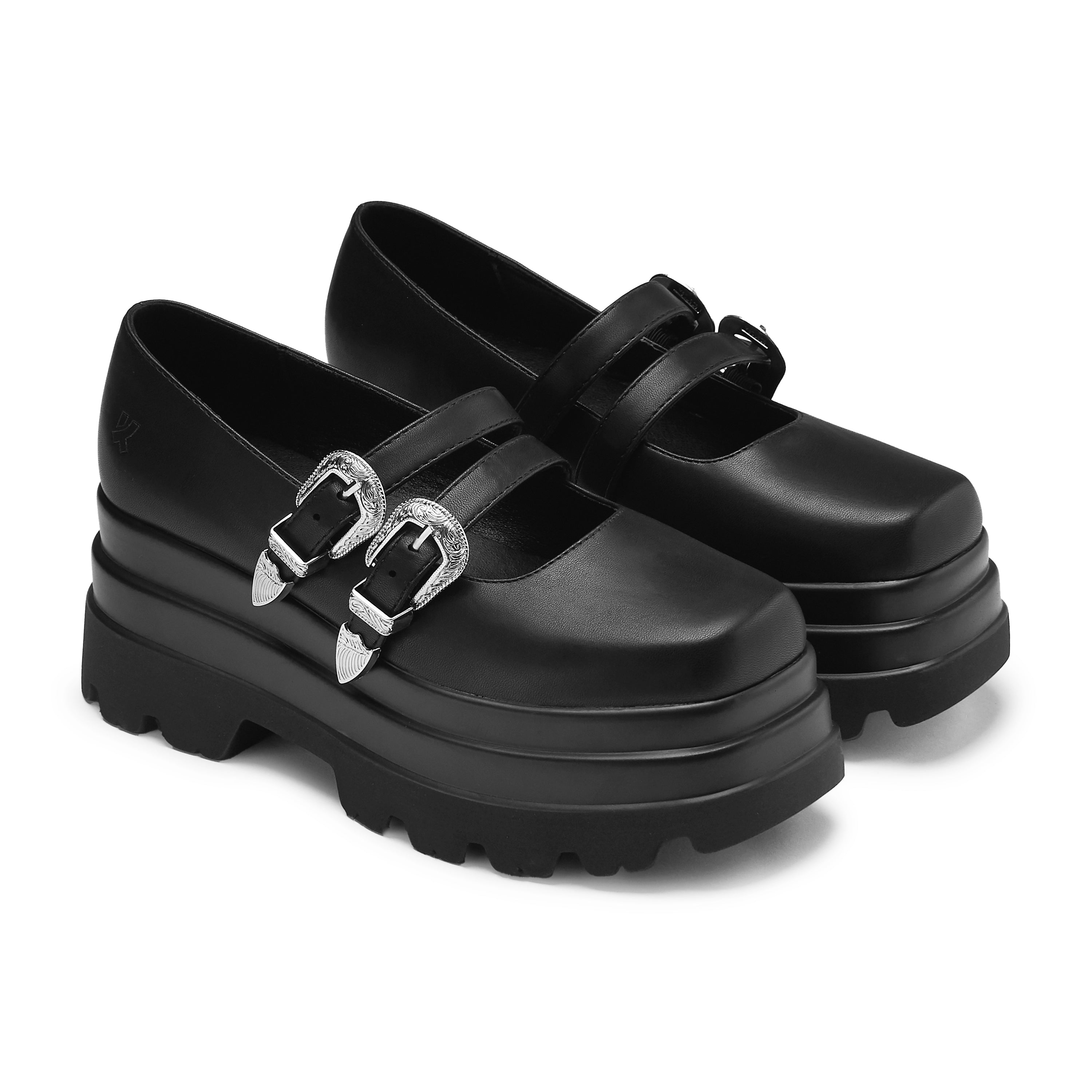 Damona Trident Ornate Buckle Mary Janes Shoes for Women - Black Vintage Style | Perfect for Weddings, Parties & Retro Fashion Outfits