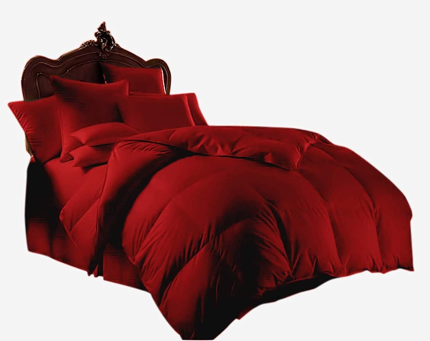 Premium Queen Size Comforter - 300 GSM Ultra Soft 100% Cotton Box Stitched Down Alternative Quilted Bedding - All Season Goose Feather-Like Full/Queen Comforter in Burgundy | Perfect for Cozy Bedrooms, Guest Rooms & Luxury Hotels