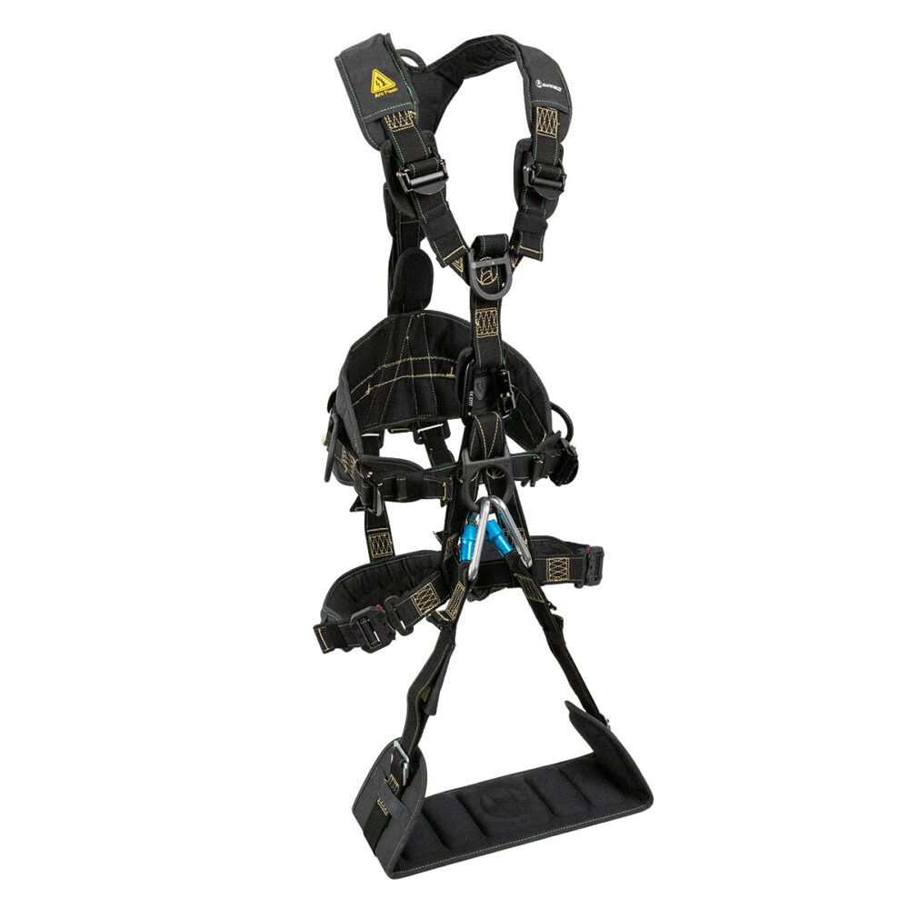 Arc Flash Wind & Tower Harness - 5D Safety Harness with Removable Seat & Quick Connect Legs for Wind Turbine & Cell Tower Climbing - Perfect for Industrial Work at Heights