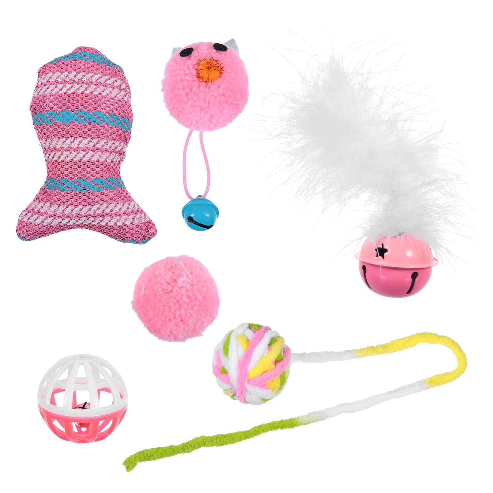 Balacoo 6-Piece Cat Toy Set - Interactive Plush Chew Toys with Bell for Kittens & Adult Cats - Perfect for Playtime, Training, and Indoor Entertainment