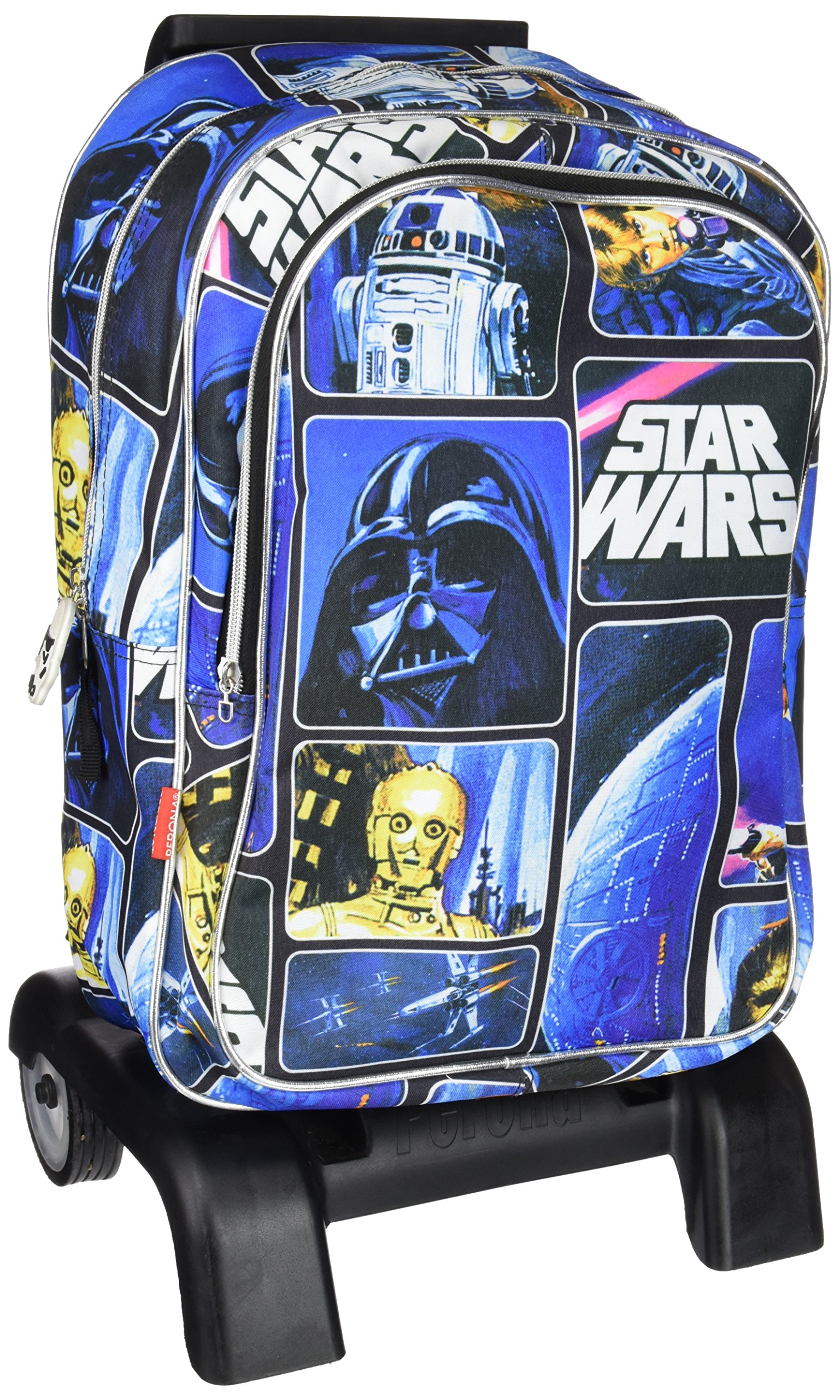 Star Wars Themed Backpack with Space Trolley - Lightweight Travel Backpack for School, Work & Cosplay - Perfect for Star Wars Fans & Collectors