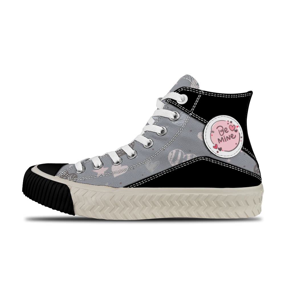 Custom Heart Love Design Retro High Top Sneakers for Women & Men - Non-Slip Tire Bottom Lace Up Fashion Shoes - Perfect Gift for Girlfriend, Boyfriend, Couples - Valentine's Day, Anniversary & Romantic Occasions
