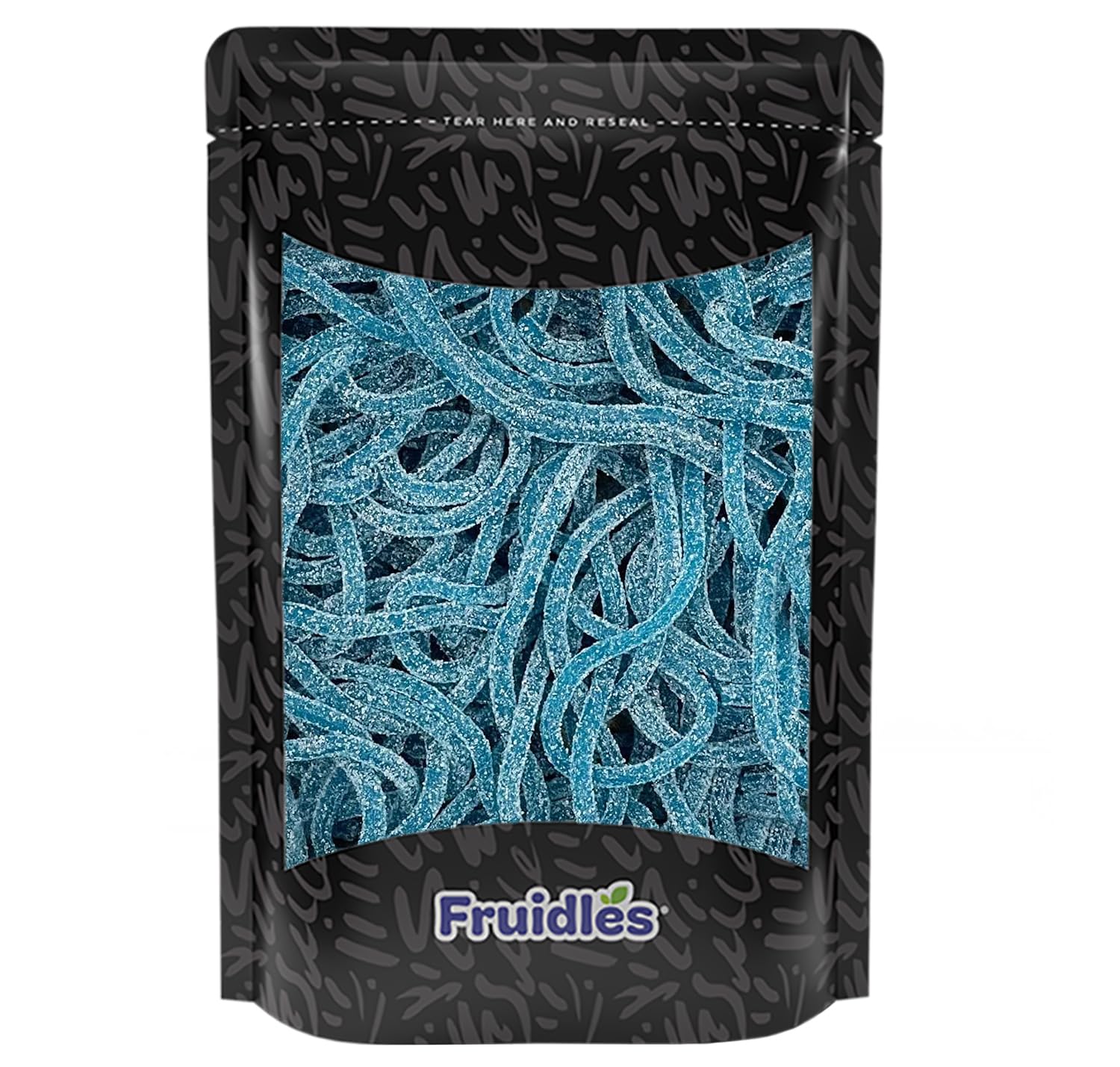 Fruidles Sour Blue Raspberry Licorice Laces - 1 Pound Bag | Soft Chewy Gelatin-Free Candy Straws | Long String Licorice for Party Favors, Birthday Treats & Movie Night Snacks