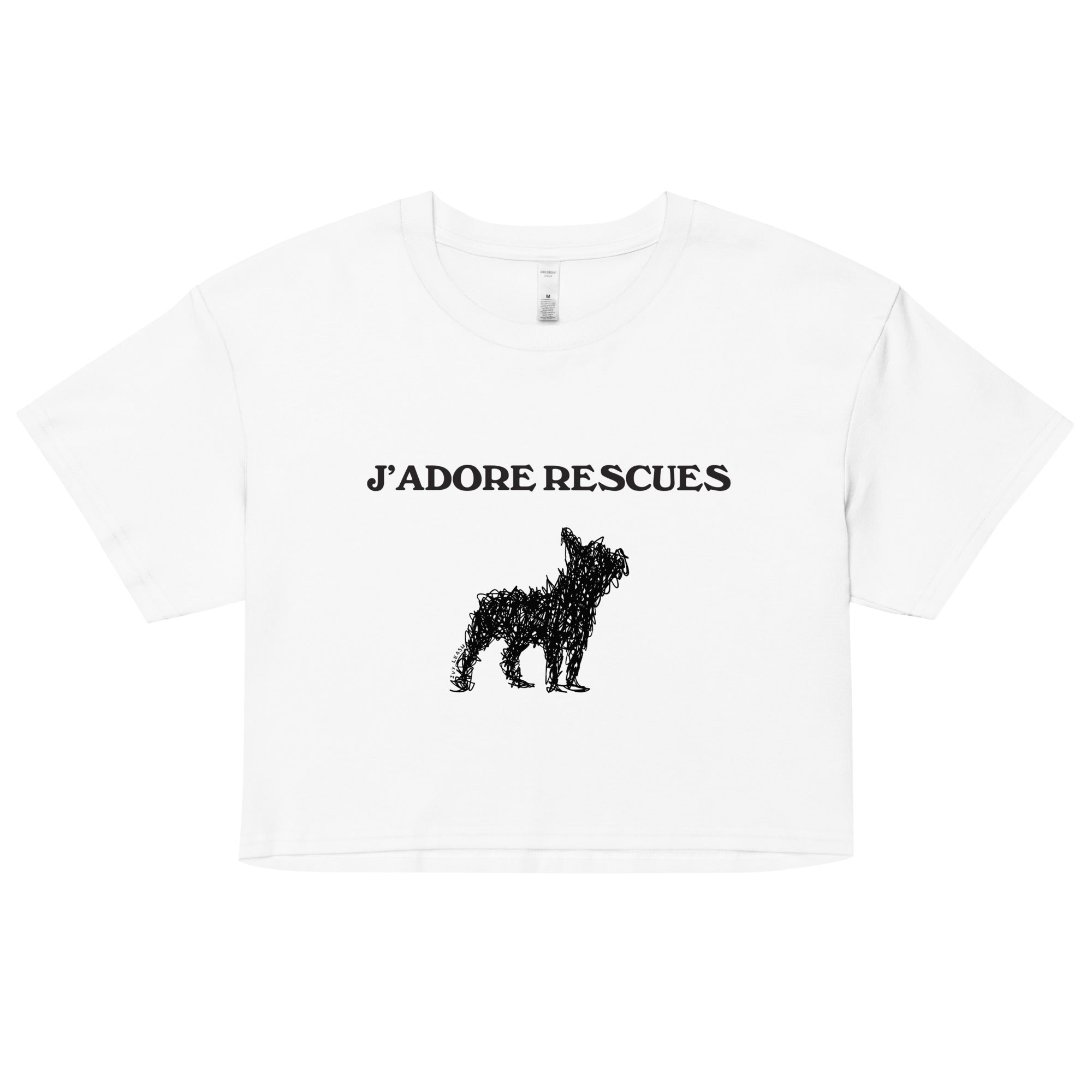 J’Adore Rescues Dog Crop Top - Cute Pet Apparel for Dog Lovers - Support Animal Rescue with Every Purchase - Perfect for Walks, Photo Shoots & Charity Events