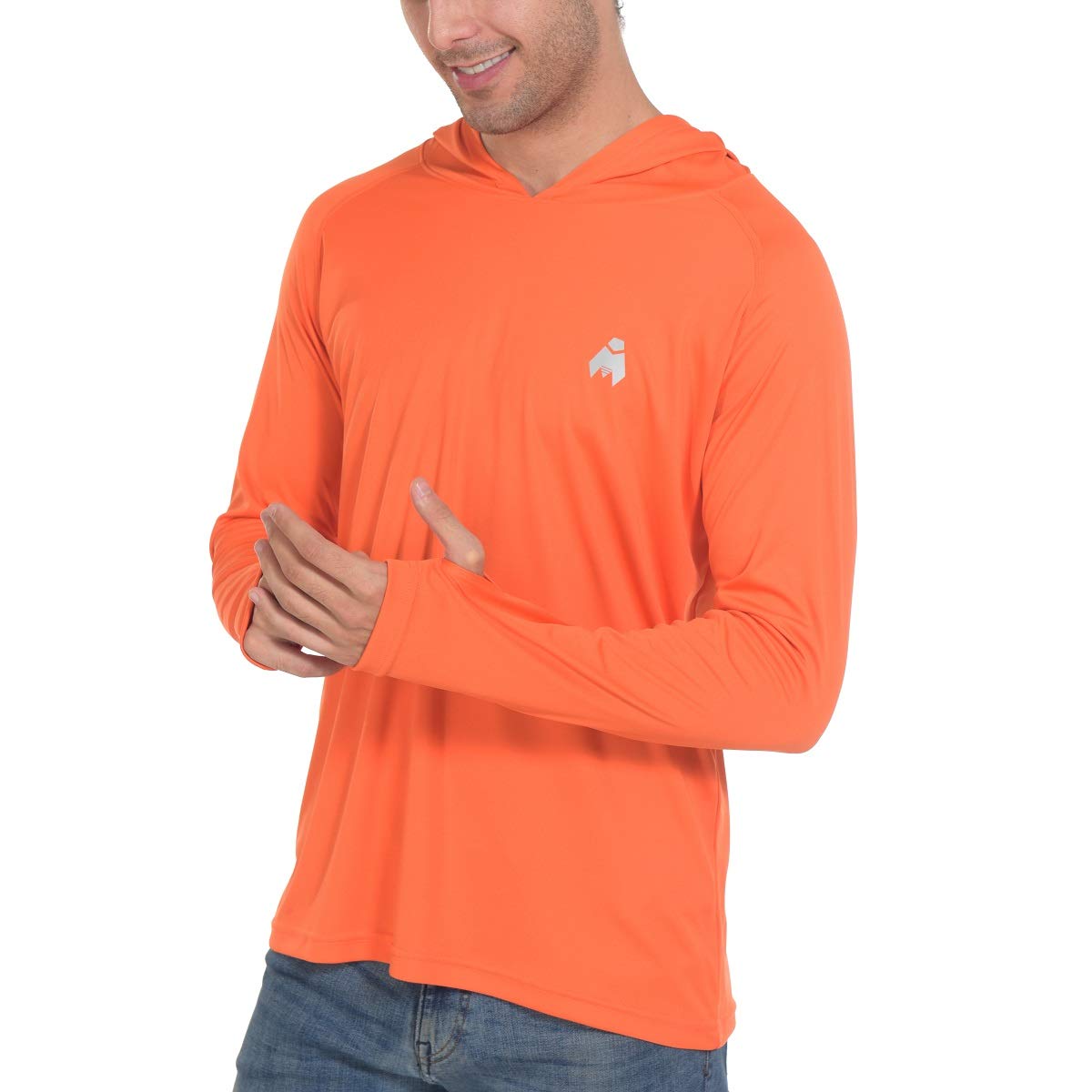 Midubi Men's Long Sleeve Rash Guard UPF 50+ UV Protection Shirt - Moisture Wicking Golf, Fishing, Hiking & Running Shirt with Hood for Outdoor Sports & Active Lifestyle