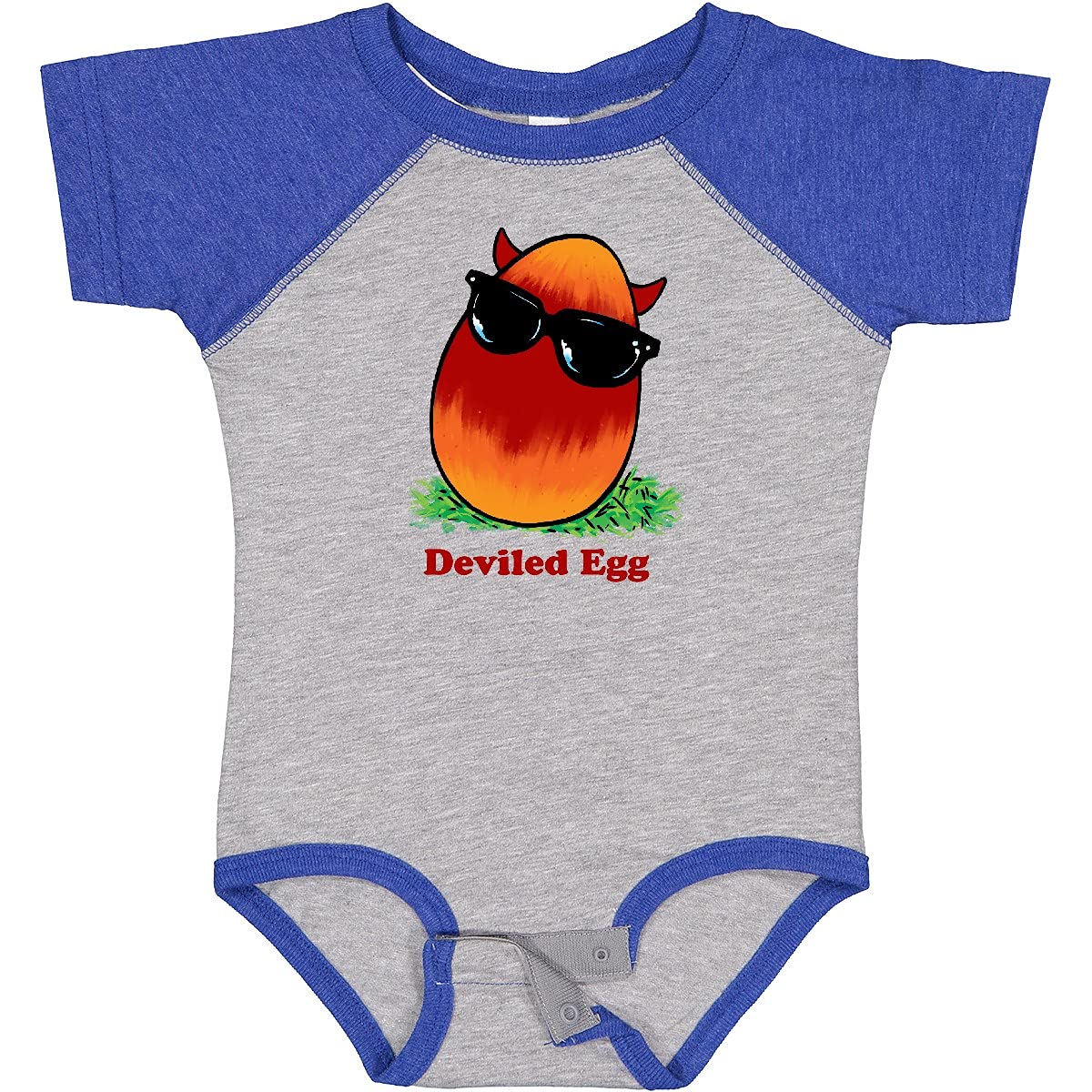 Inktastic Easter Red and Orange Devil Egg Horns Baby Bodysuit - Cute Holiday Outfit for Easter Celebrations, Baby Showers & Themed Parties
